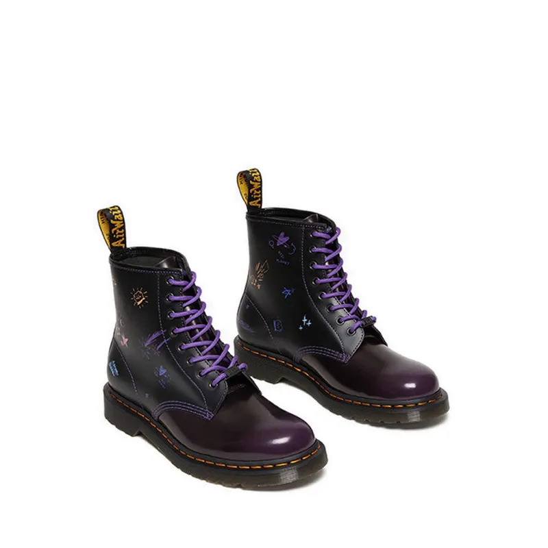 1460 BT21 Unisex Boots- Purple   Black