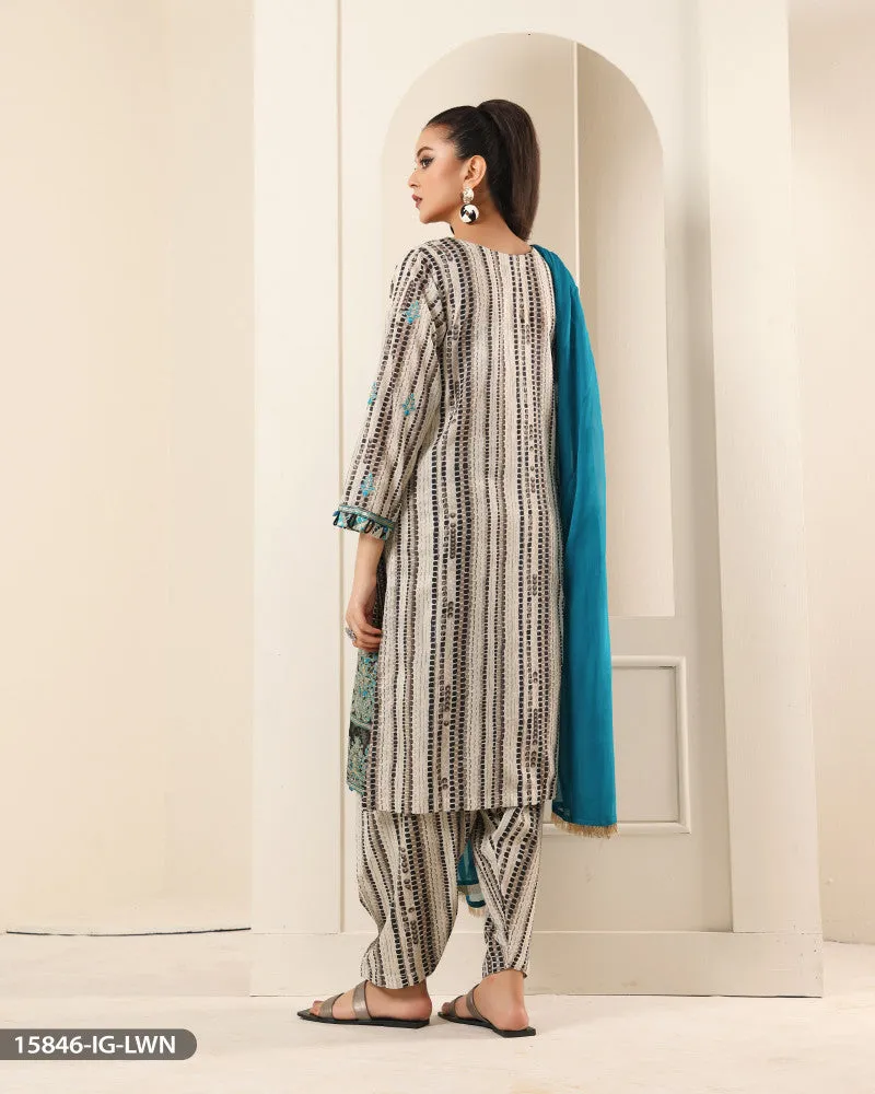 15846 Readymade Casual lawn Suit