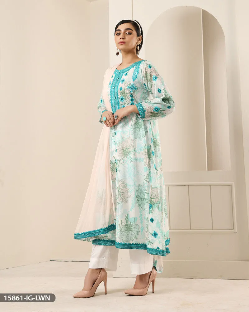 15861 Readymade Casual lawn Suit