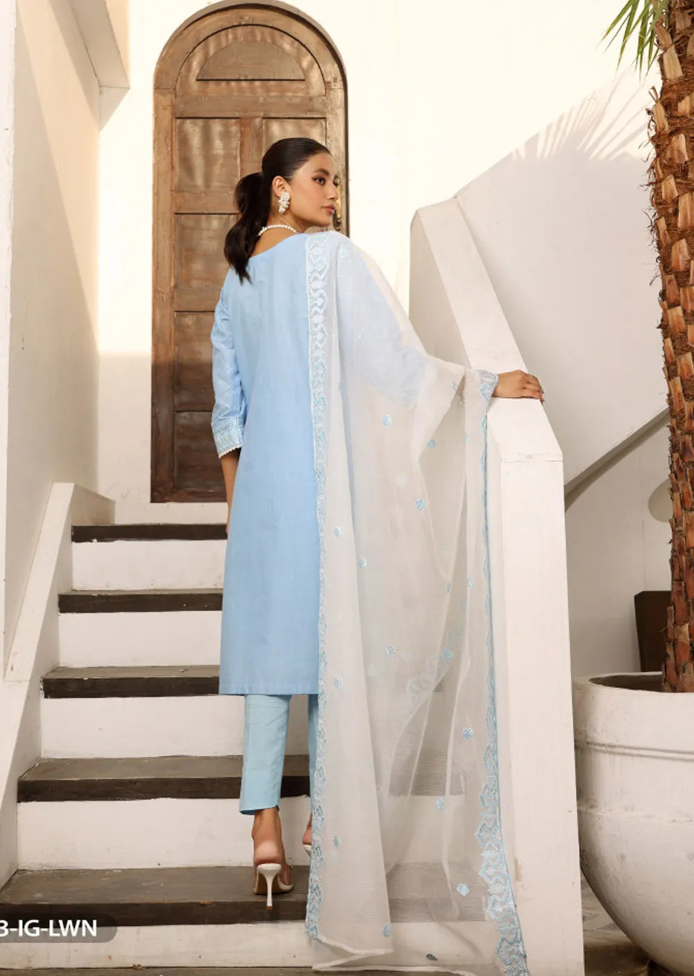 15913 Readymade 3 Piece Cotton Suit Embroidered