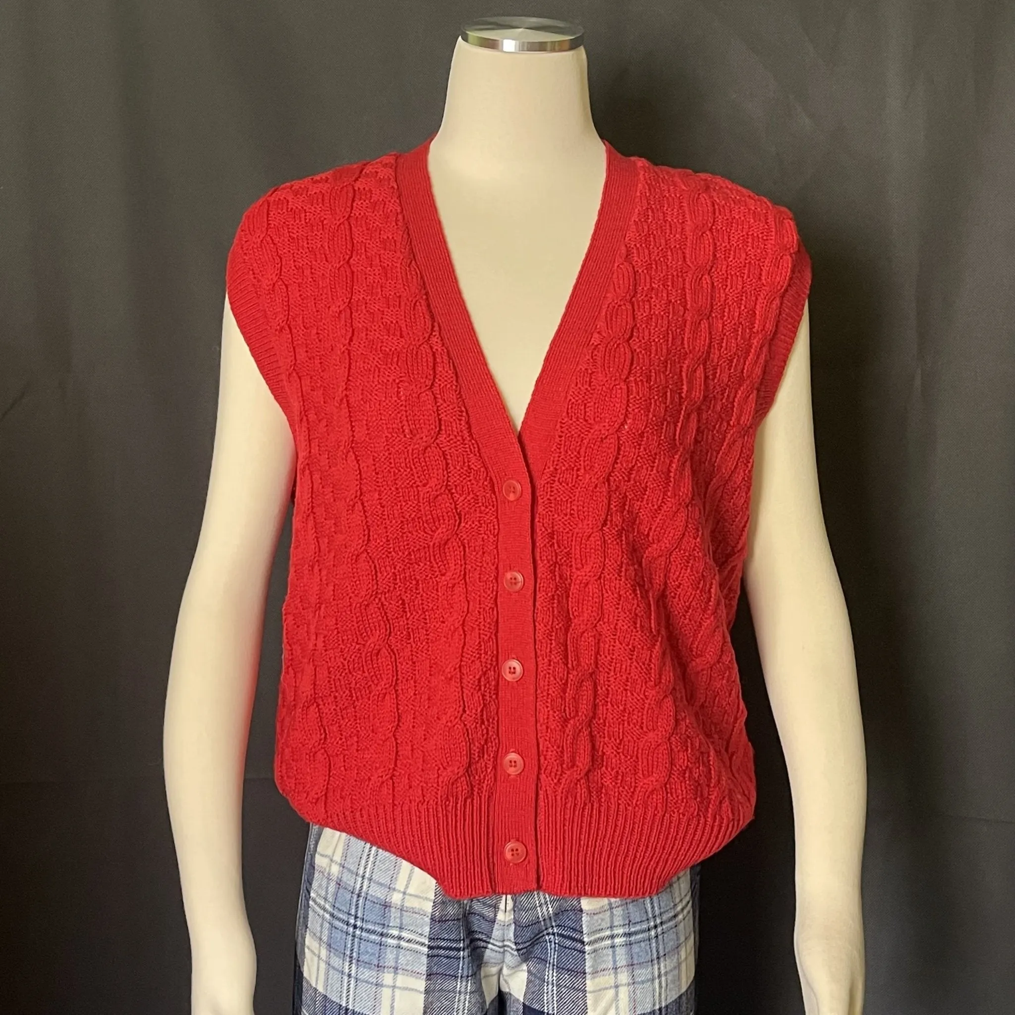 1970s Red Wool Sweater Vest by Pendleton. Perfect for the Equestrian Chic Fall Trend. 1970s Clothing.