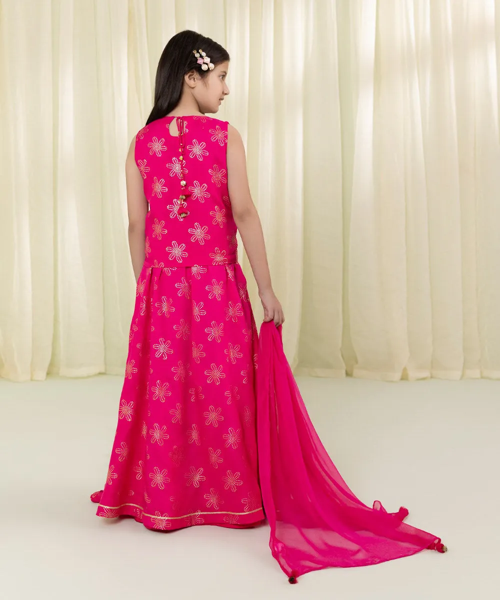 3 Piece - Embroidered Raw Silk Suit