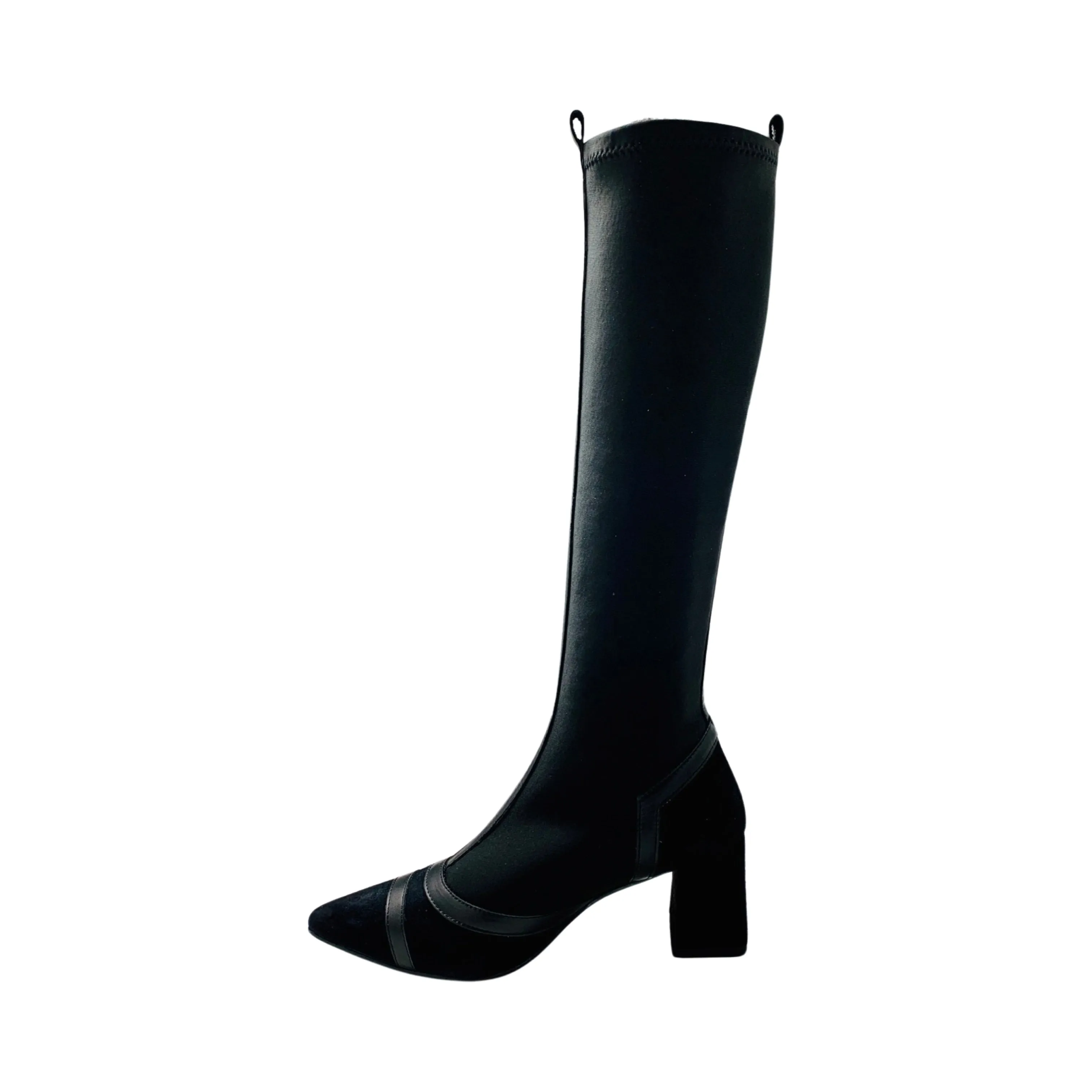 9263 Black Suede/Stretch Tall Boot