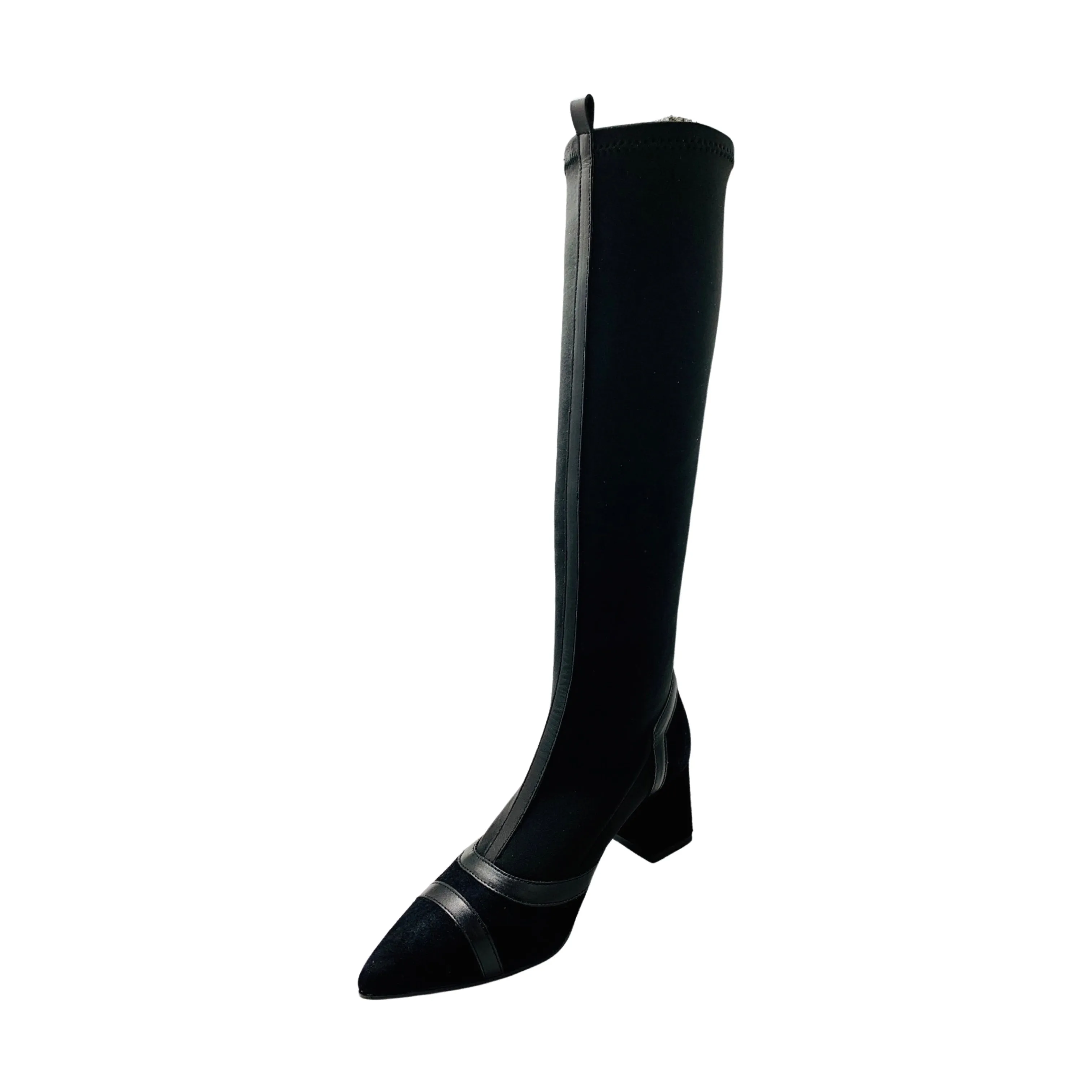 9263 Black Suede/Stretch Tall Boot