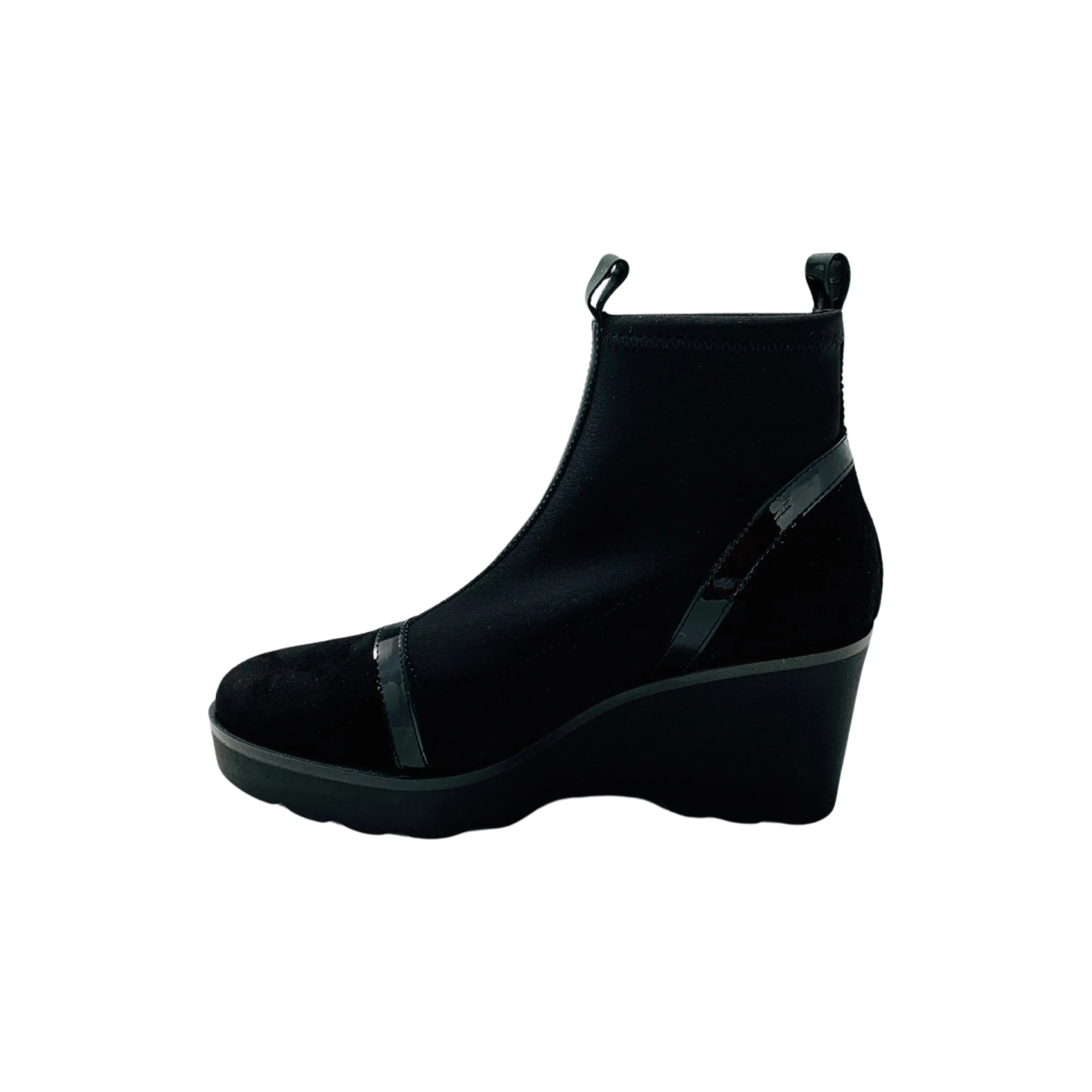 9754 Black Wedge Stretch Bootie