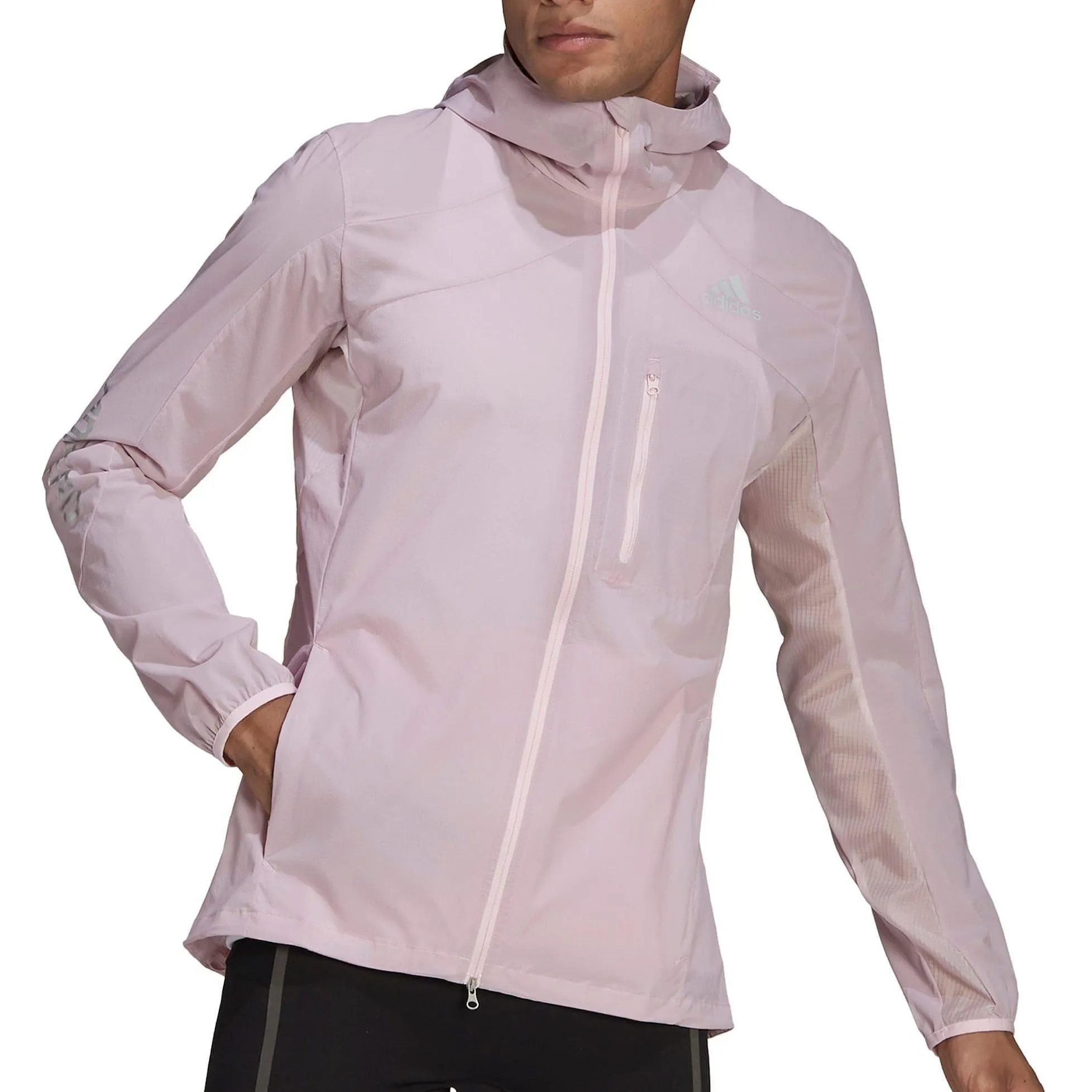 adidas Adizero Marathon Mens Running Jacket - Pink