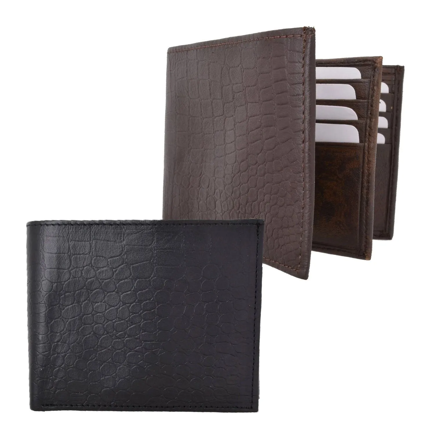 AFONiE RFID- Croco RFID Flip Bifold Wallet For Men