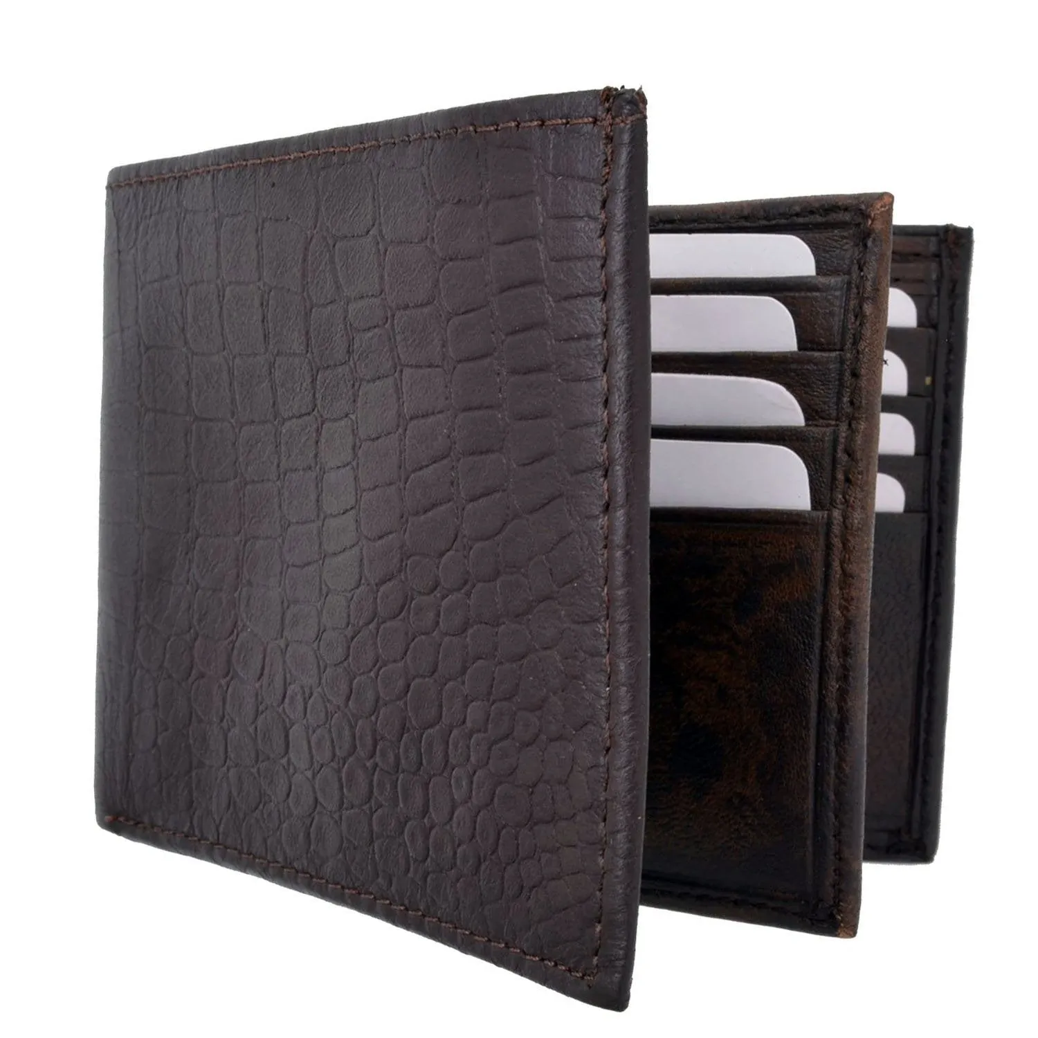 AFONiE RFID- Croco RFID Flip Bifold Wallet For Men