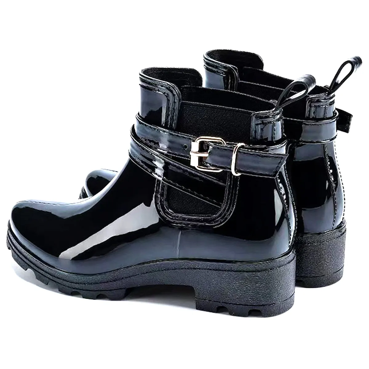 Alana Buckled Strap Gumboot Rain Waterproof Boots