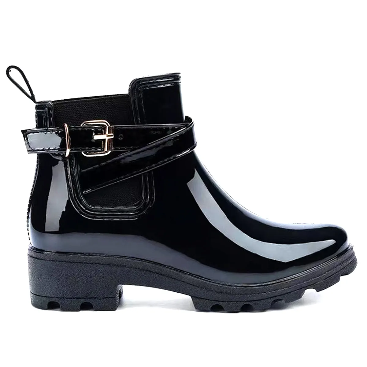 Alana Buckled Strap Gumboot Rain Waterproof Boots