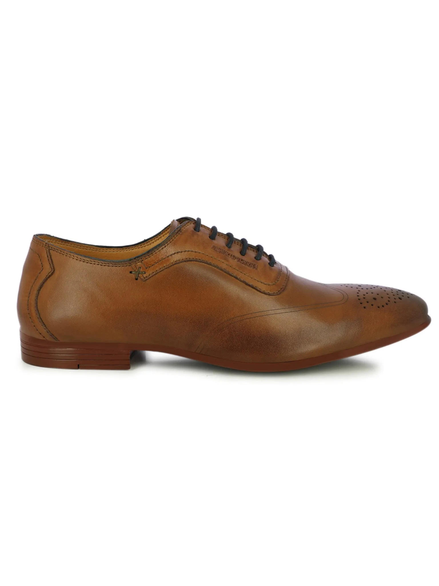 Alberto Torresi Men's Leather Tan Formal Lace Up Shoes