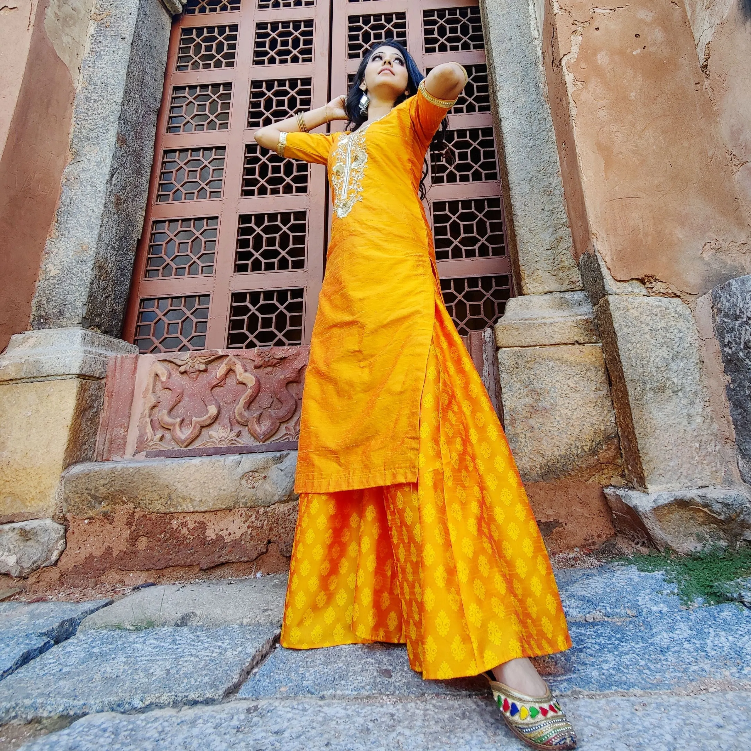 Amaltas Couture's Ursiya Zardozi Straight Yellow Suit - Rent