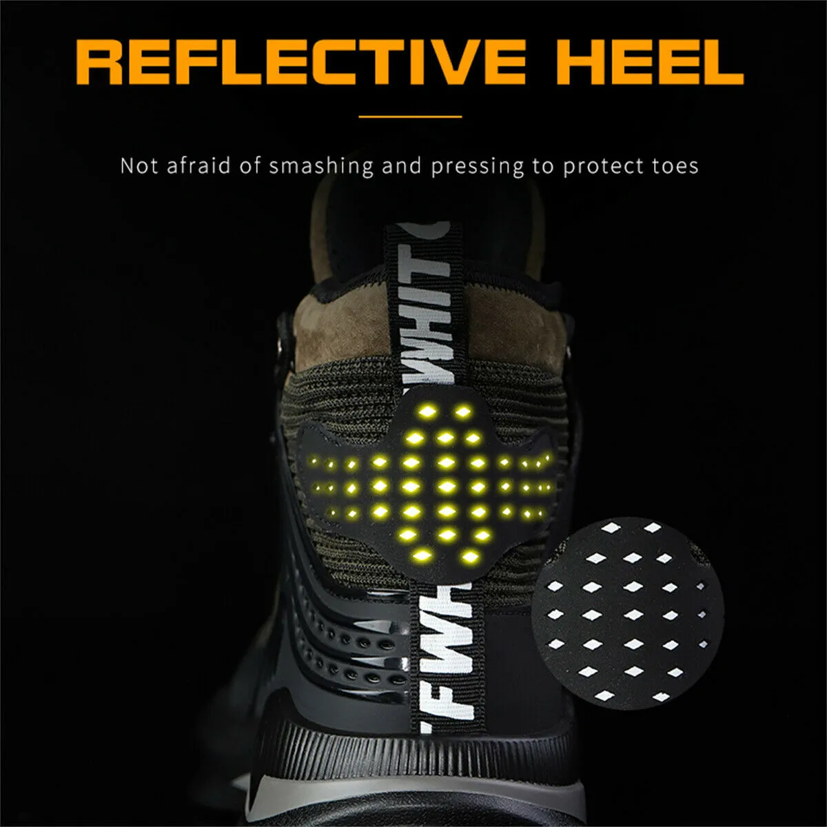 Ankle High Safety Shoes for Men Steel Toe Anti-Pierce Reflective Industrial Shoe