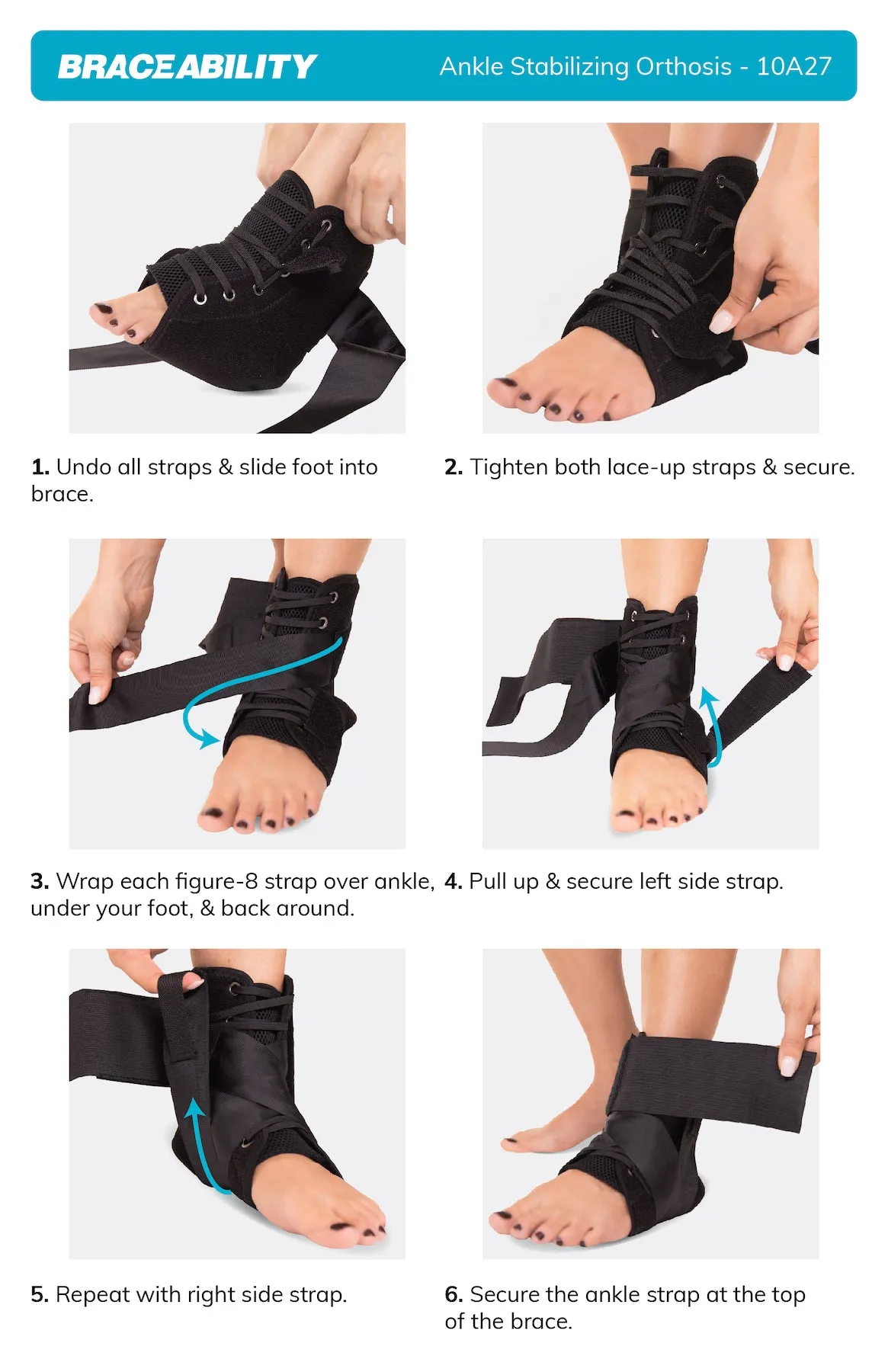 Ankle Stabilizing Orthosis Brace | Figure-8 Rolled, Sprained, Twisted & Chronic Instability Pain-Relief Support Wrap