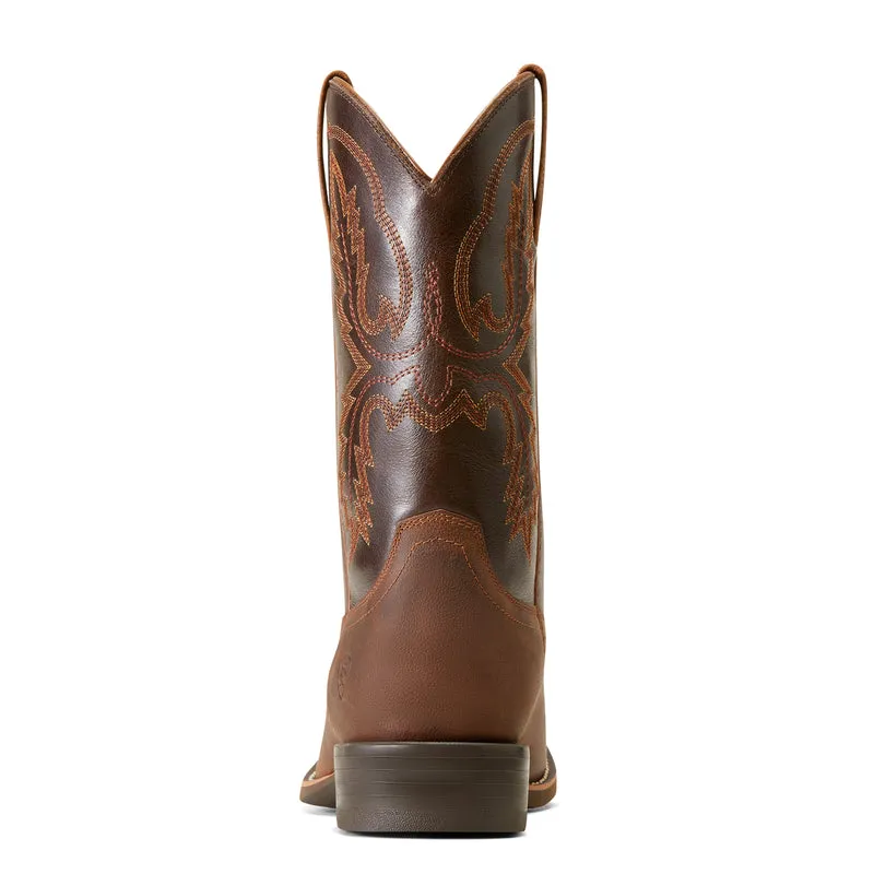 'Ariat' Men's 11 Sport Stratten Western Round Toe - Sorrel Crunch / Bitter Brown