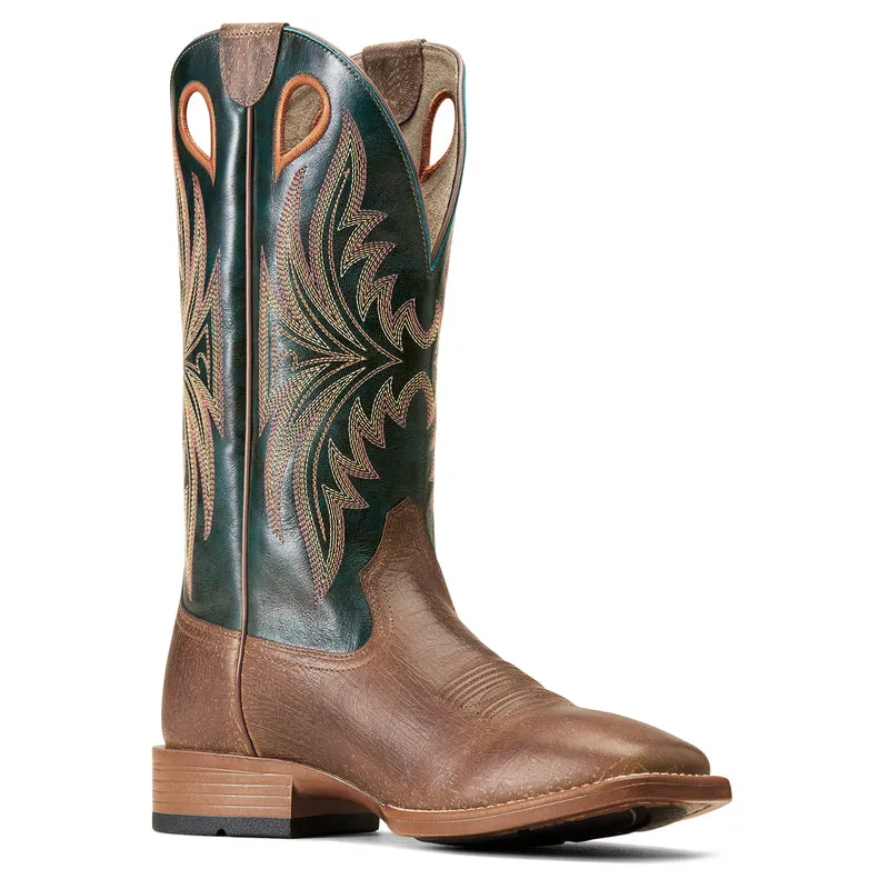 'Ariat' Men's 12 Granger Ultra Western Square Toe - Brown Bark / Sea Green