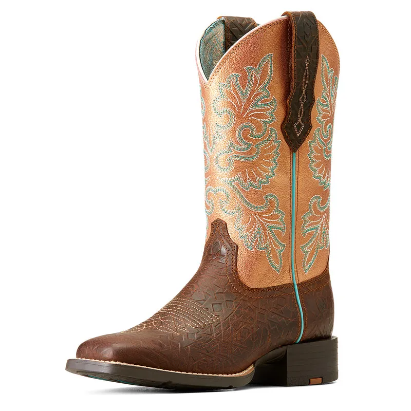 'Ariat' Women's 11 Women's Round Up Western Square Toe - Toasted Blanket / Copper Glow