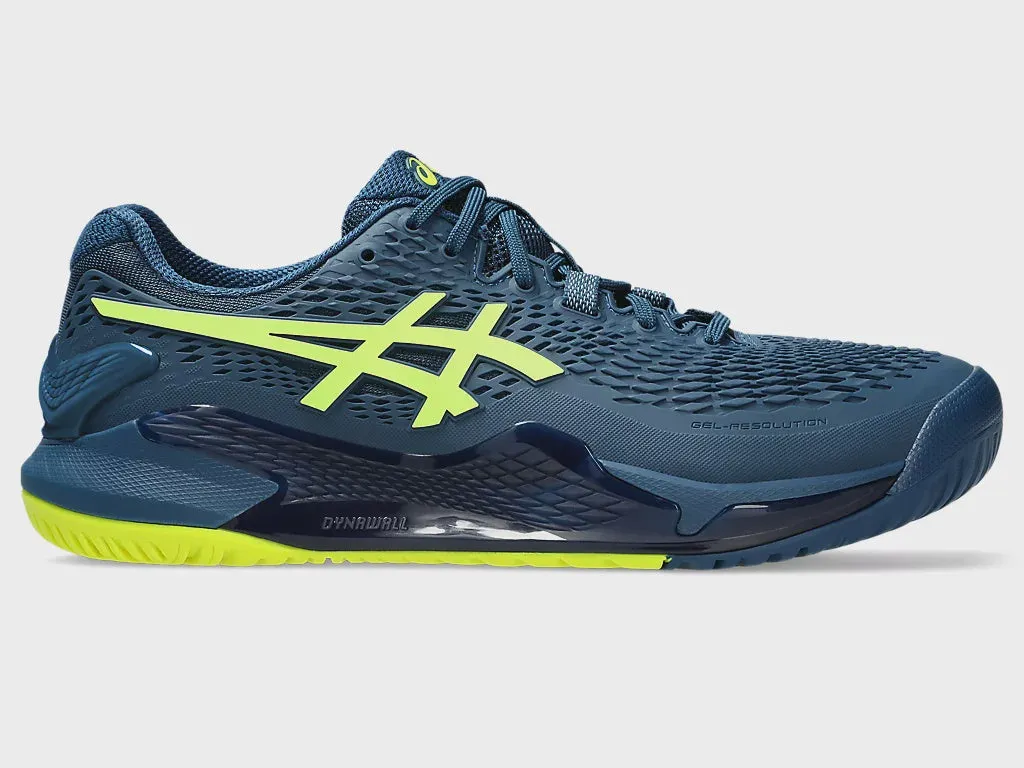 Asics Gel-Resolution 9 Men (Wide 2E) Mako Blue/Safety Yellow