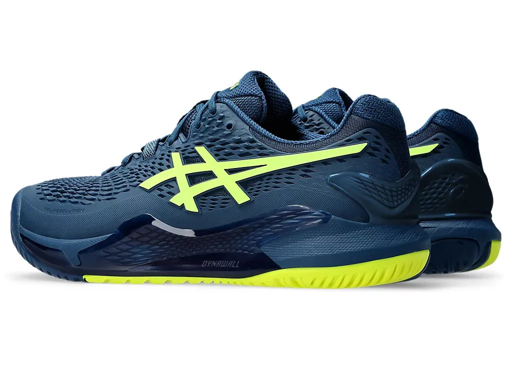 Asics Gel-Resolution 9 Men (Wide 2E) Mako Blue/Safety Yellow