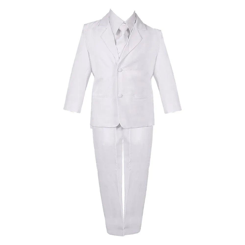 Baby Boys White 5 Piece Classic Vest Jacket Pants Special Occasion Suit 3-24M