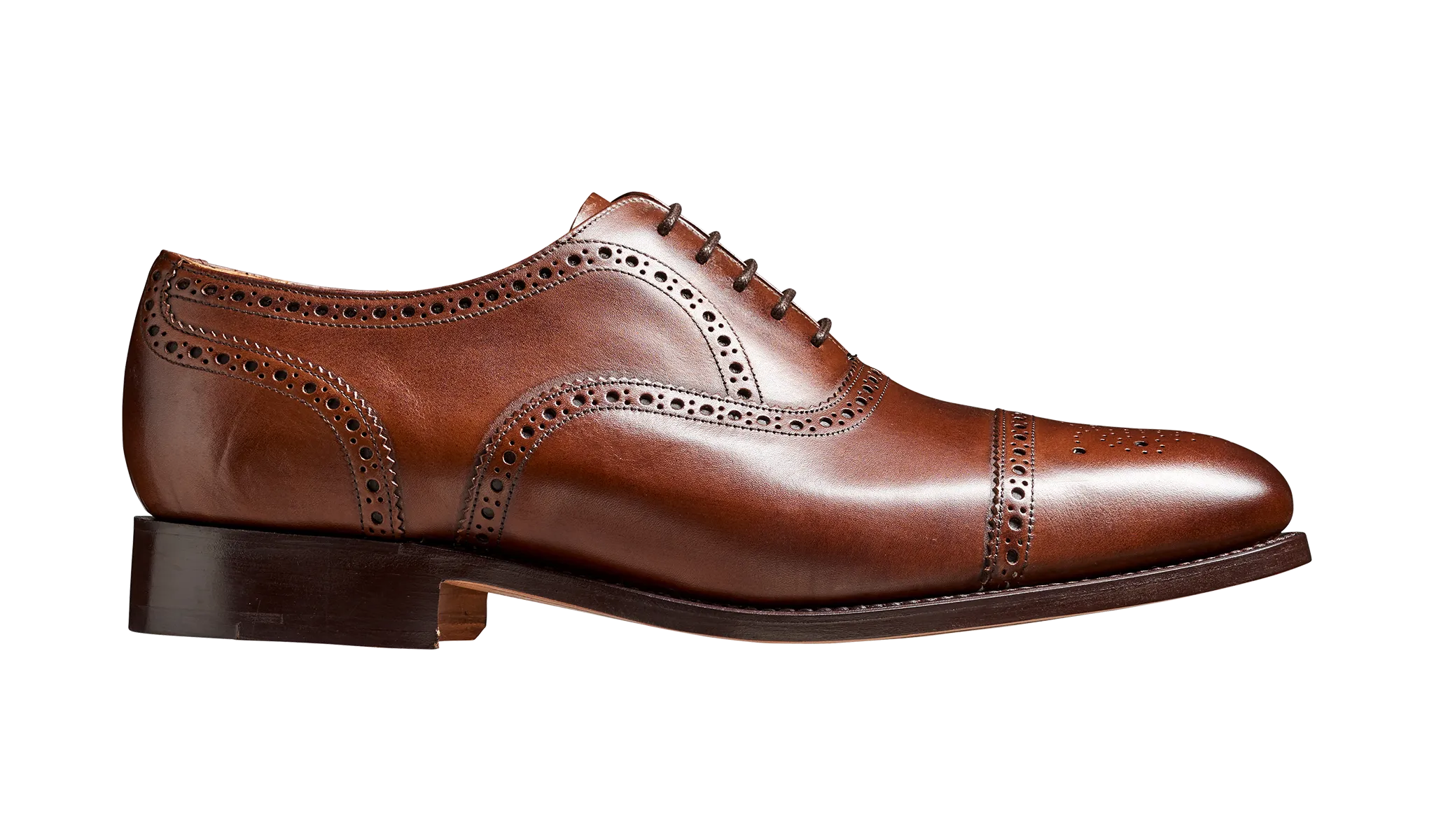 Barker Mirfield Oxford Semi Brogue Shoe - Dark Walnut Calf