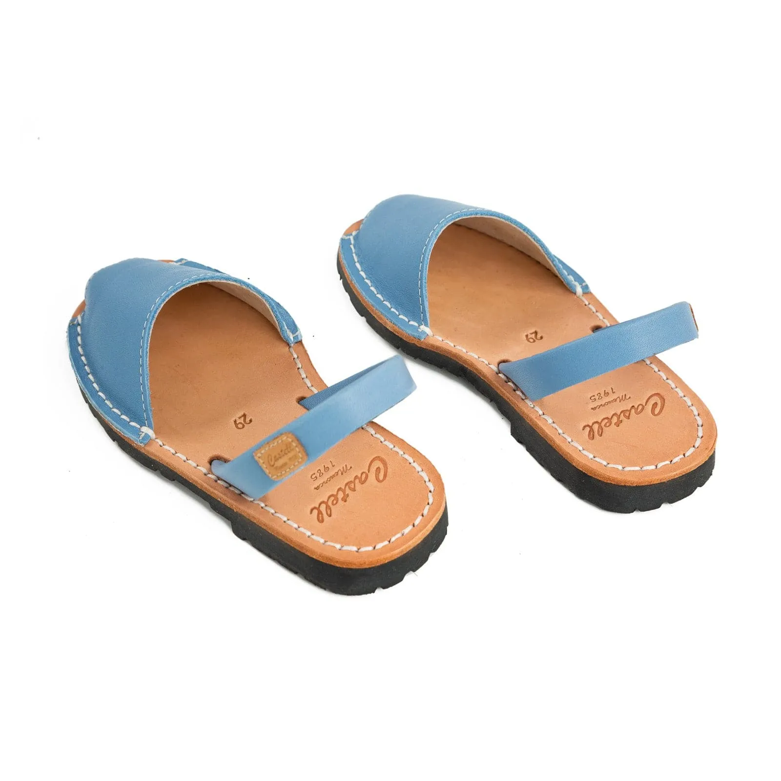 Basic Open Toe Leather Menorcan Sandal For Kids - Iker 1097 Leather