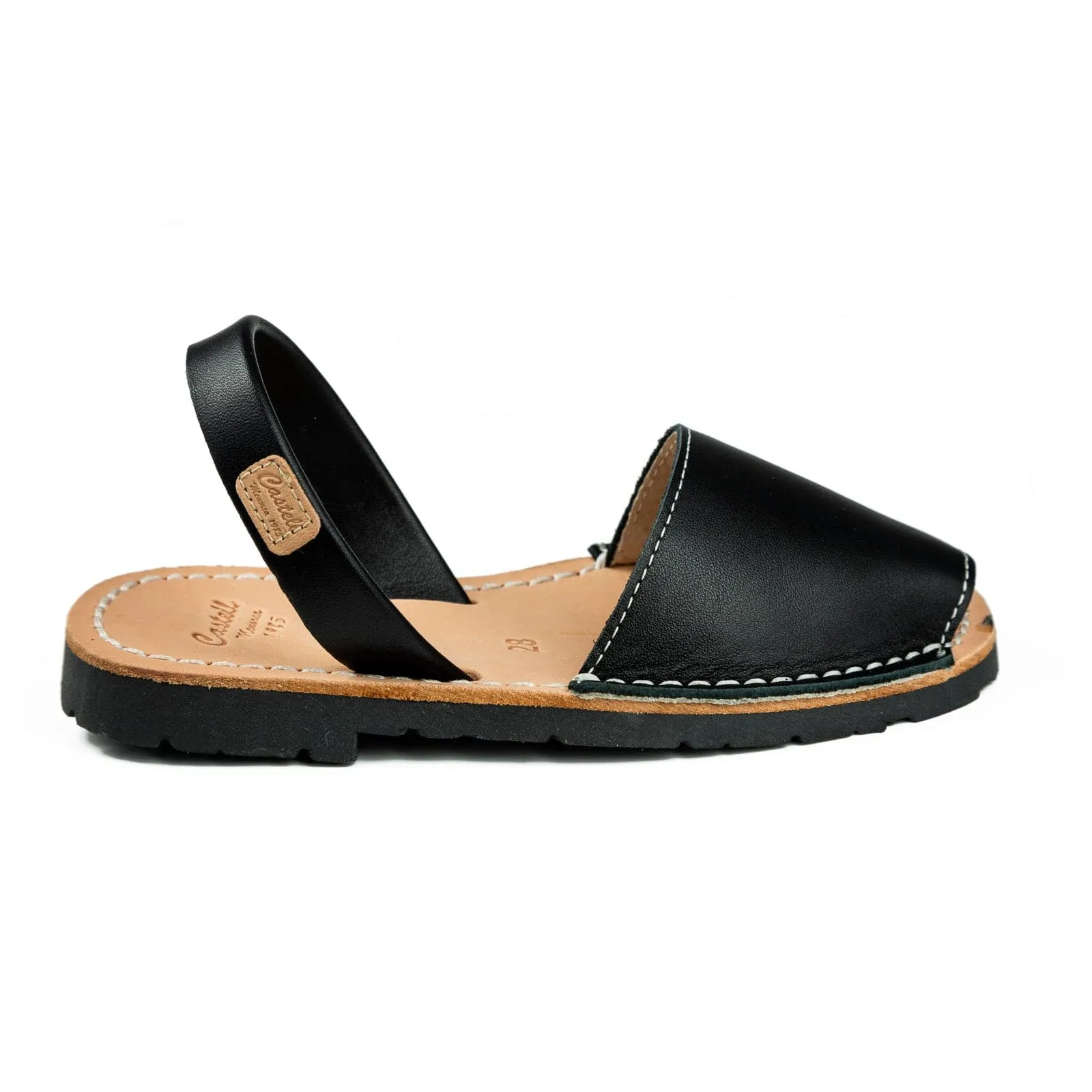 Basic Open Toe Leather Menorcan Sandal For Kids - Iker 1097 Leather