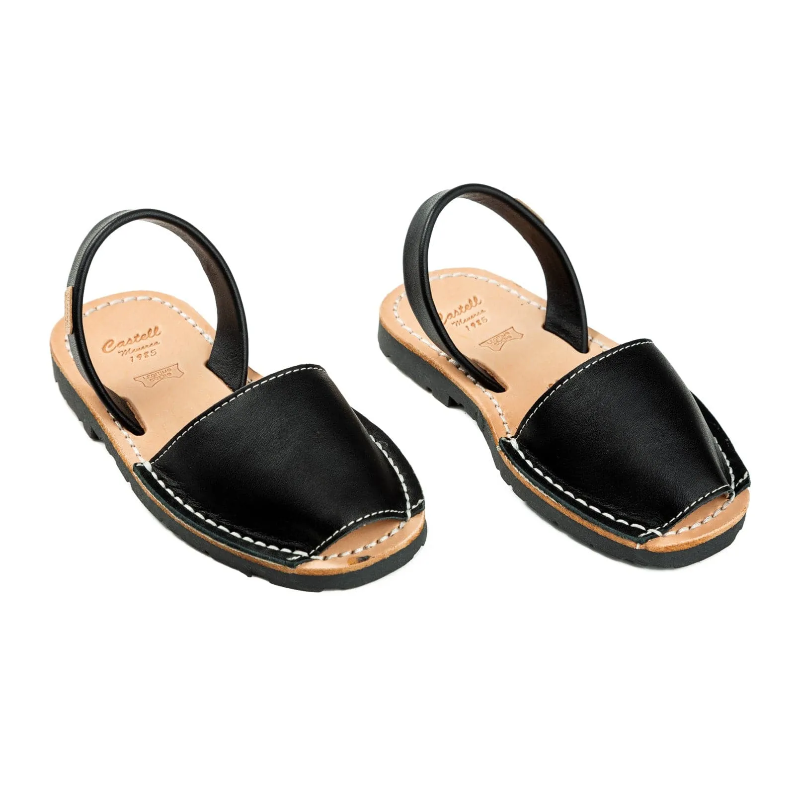 Basic Open Toe Leather Menorcan Sandal For Kids - Iker 1097 Leather