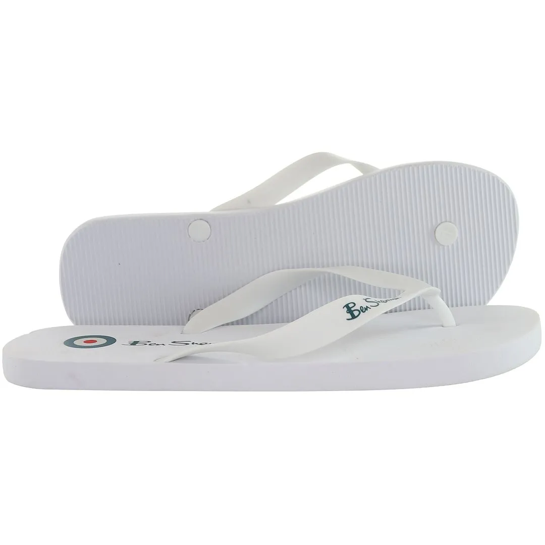 Ben Sherman Mens White Flip-Flops