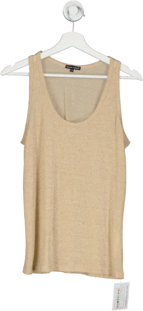 Black Colour Beige Sparkle Vest Top UK L/XL