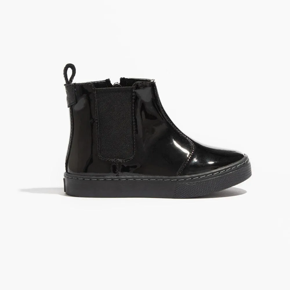 Black Patent Chelsea Boot Sneaker