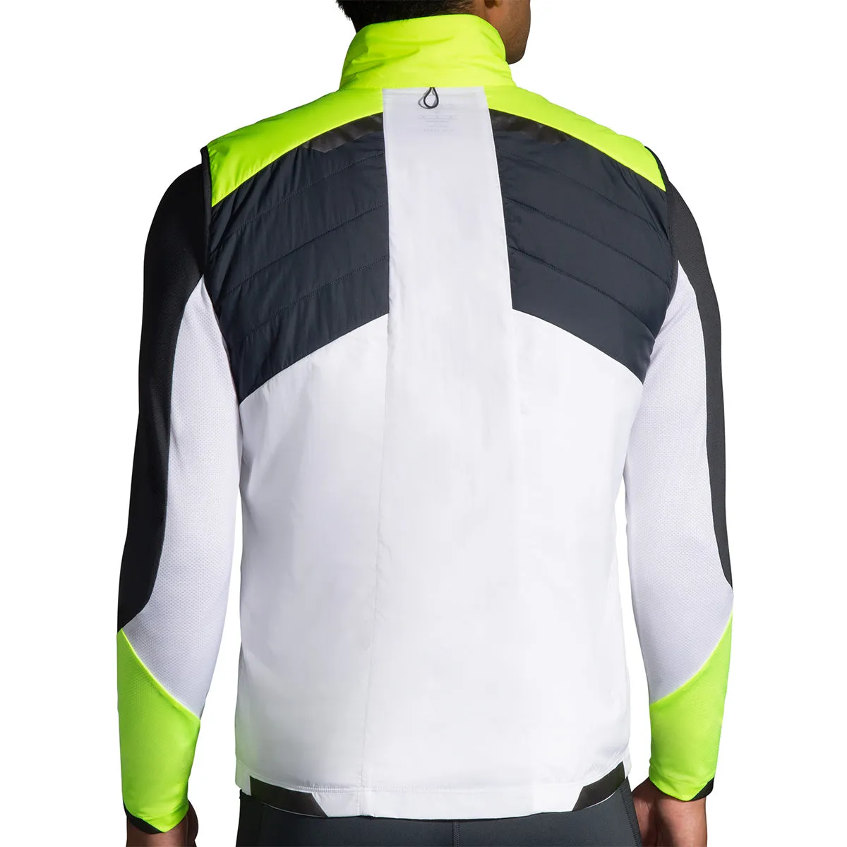 Mens Brooks Run Visible Insulated Vest - White/Asphalt/Nightlife