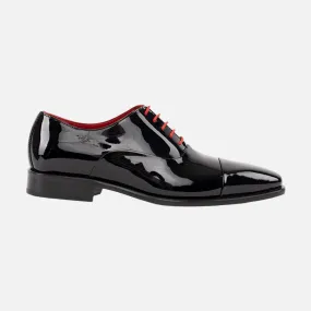 Calzoleria Toscana Sophisticated Cap-Toe Oxford Shoe with Patent Leather Finish