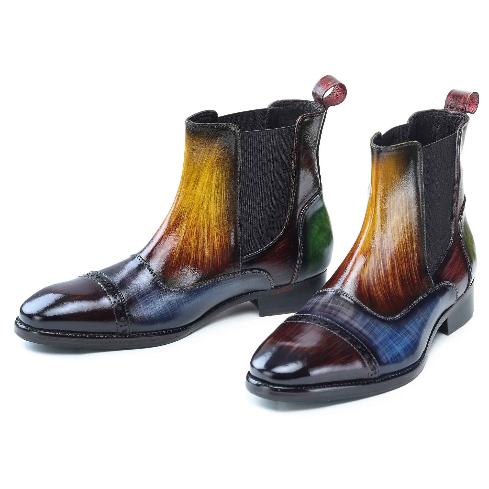 Captoe Chelsea Boots- Multicolor