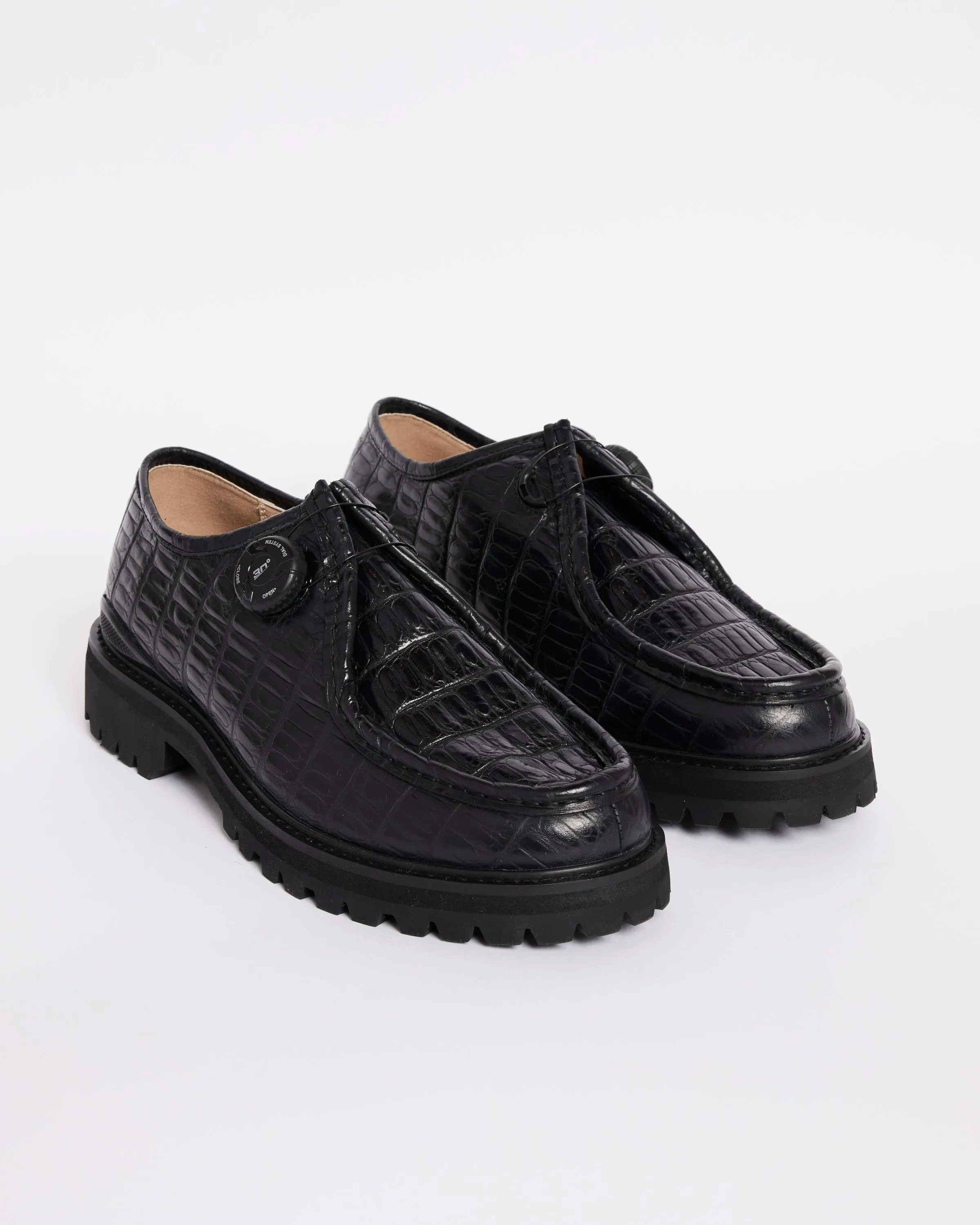 Luxury Alligator Black Walking Shoes