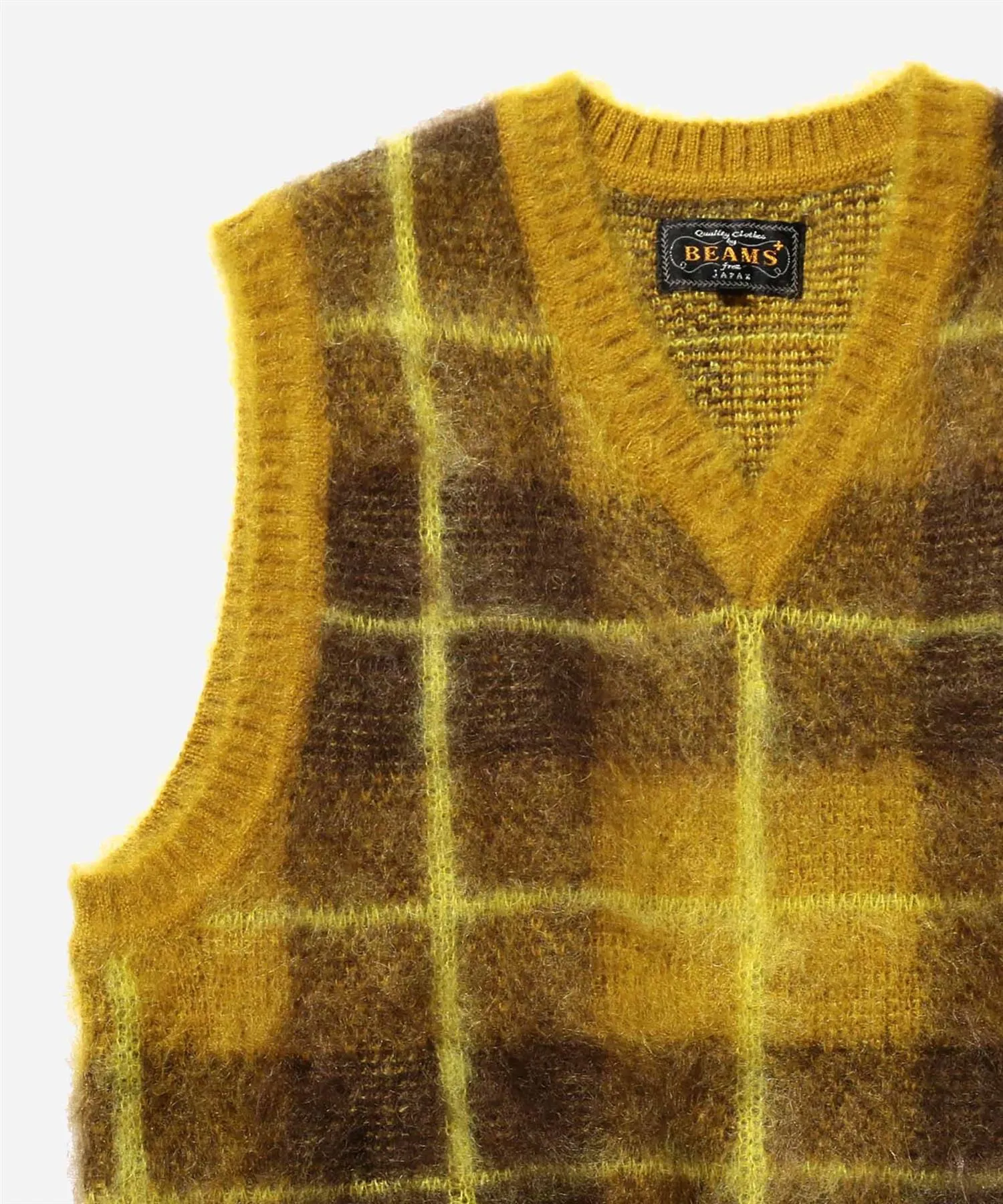 Check Vest Mohair - Mustard