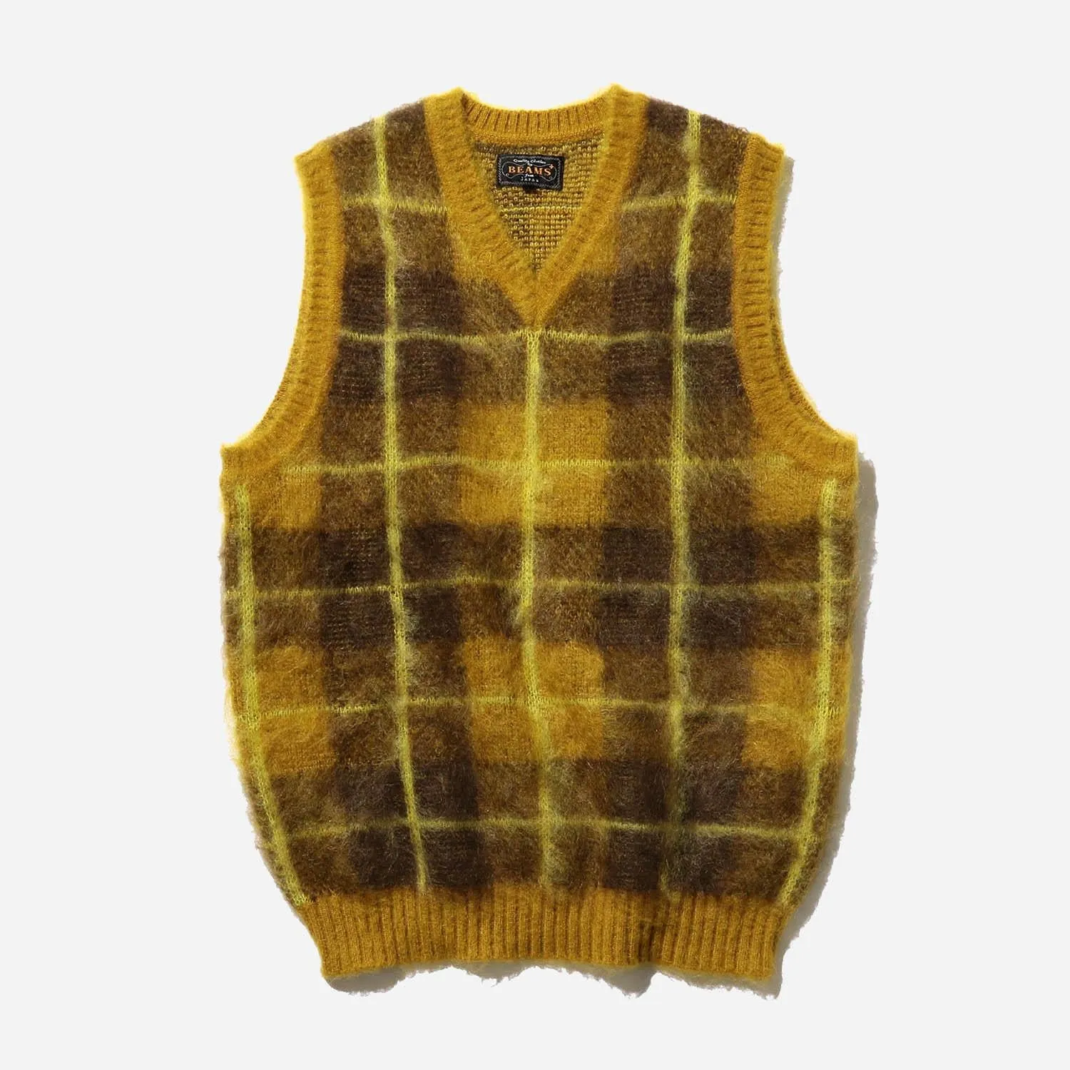 Check Vest Mohair - Mustard