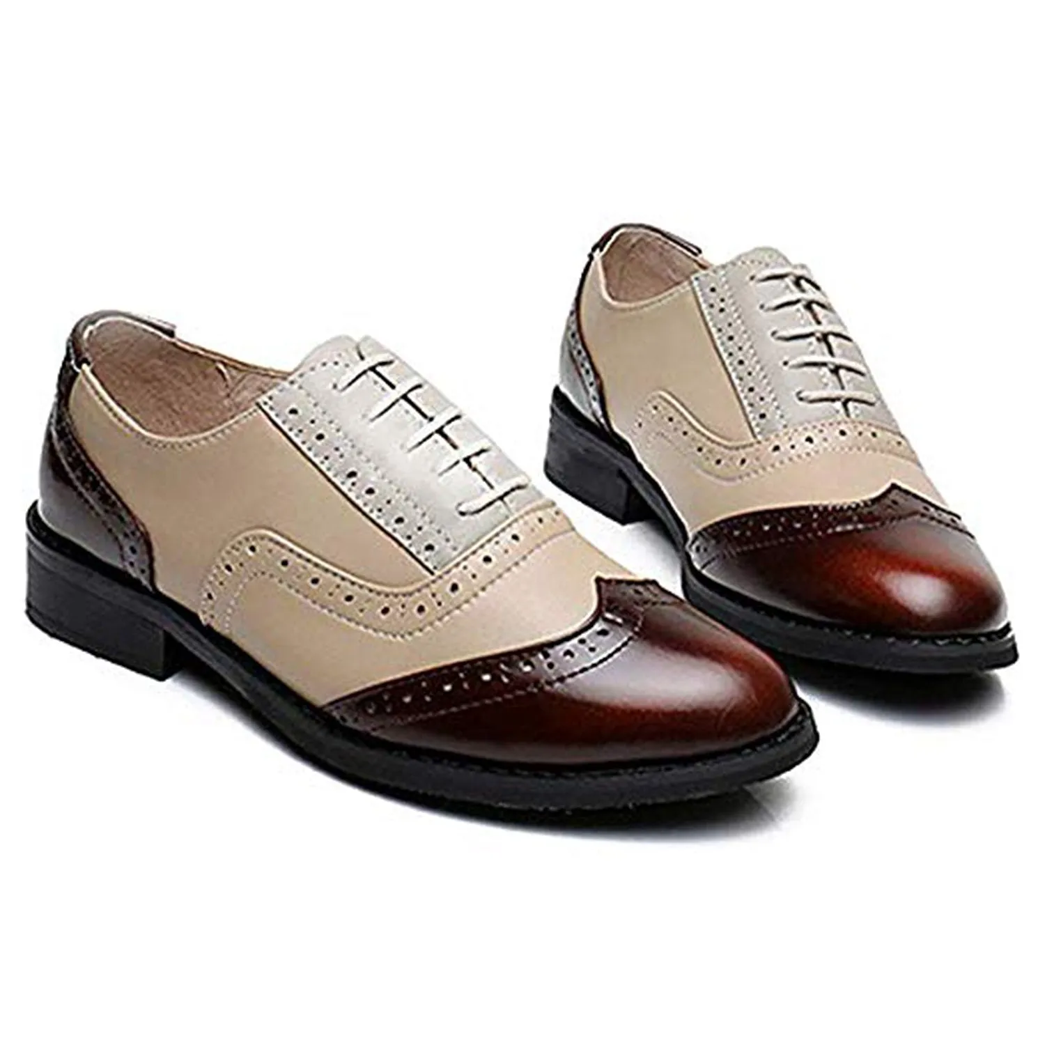 Classical Leather Wing-up Brogues Flat Lace-up Oxford Shoes