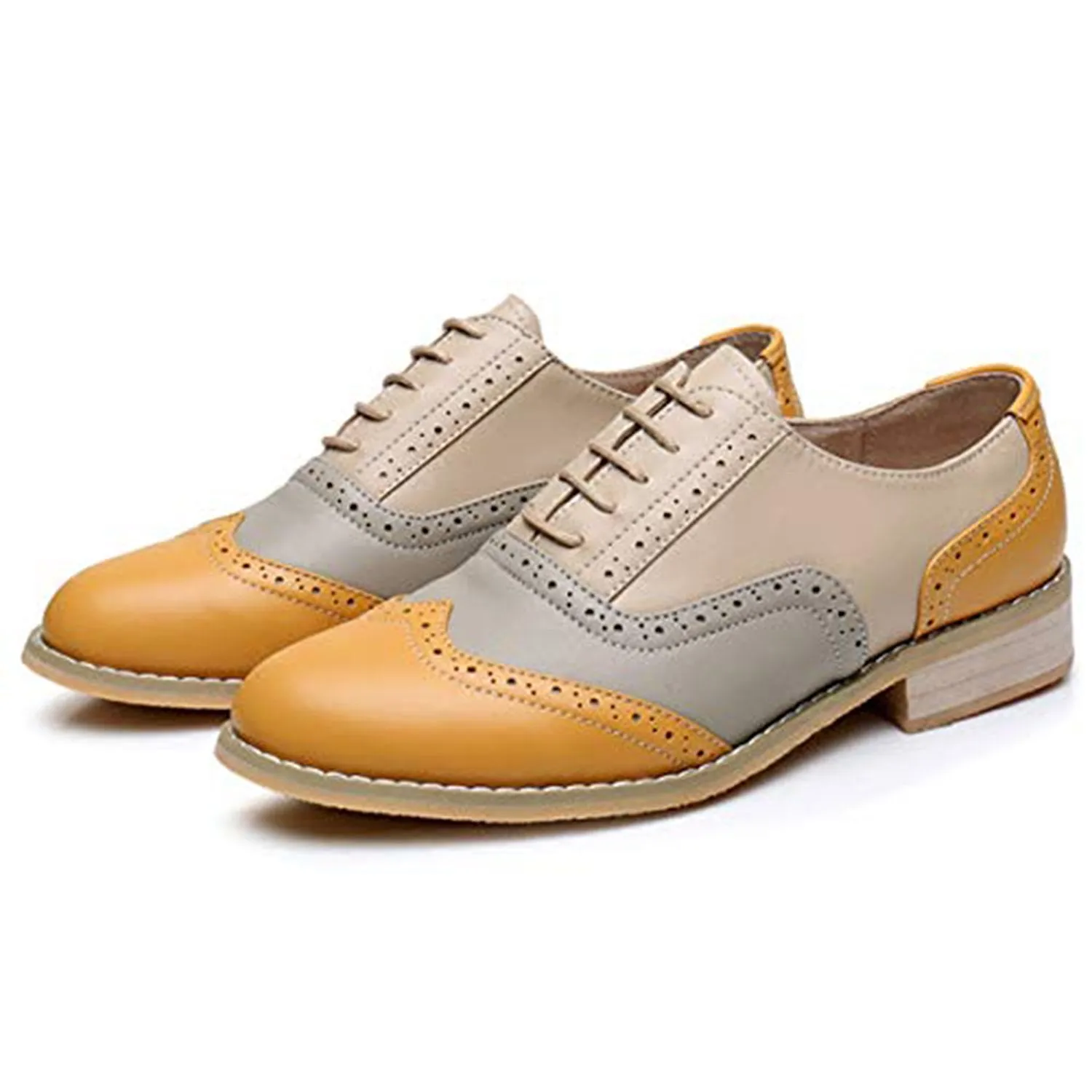 Classical Leather Wing-up Brogues Flat Lace-up Oxford Shoes