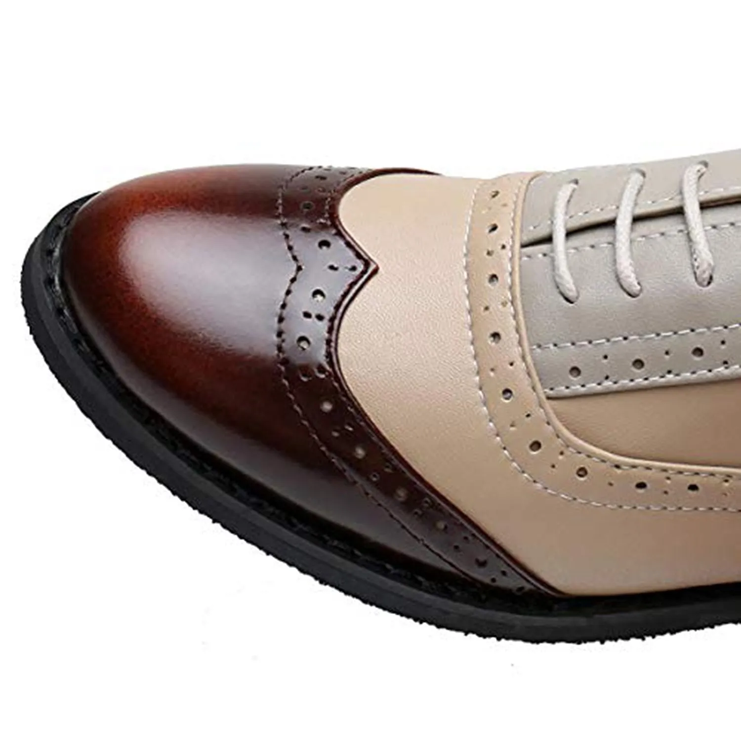 Classical Leather Wing-up Brogues Flat Lace-up Oxford Shoes