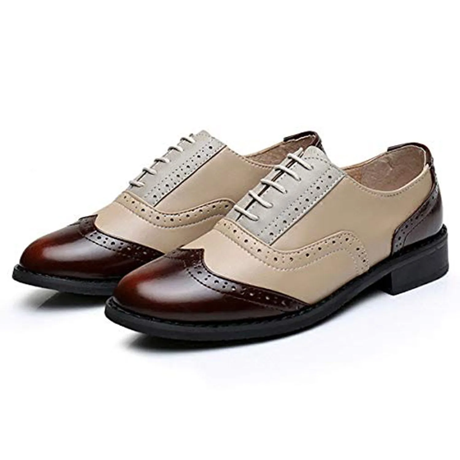 Classical Leather Wing-up Brogues Flat Lace-up Oxford Shoes