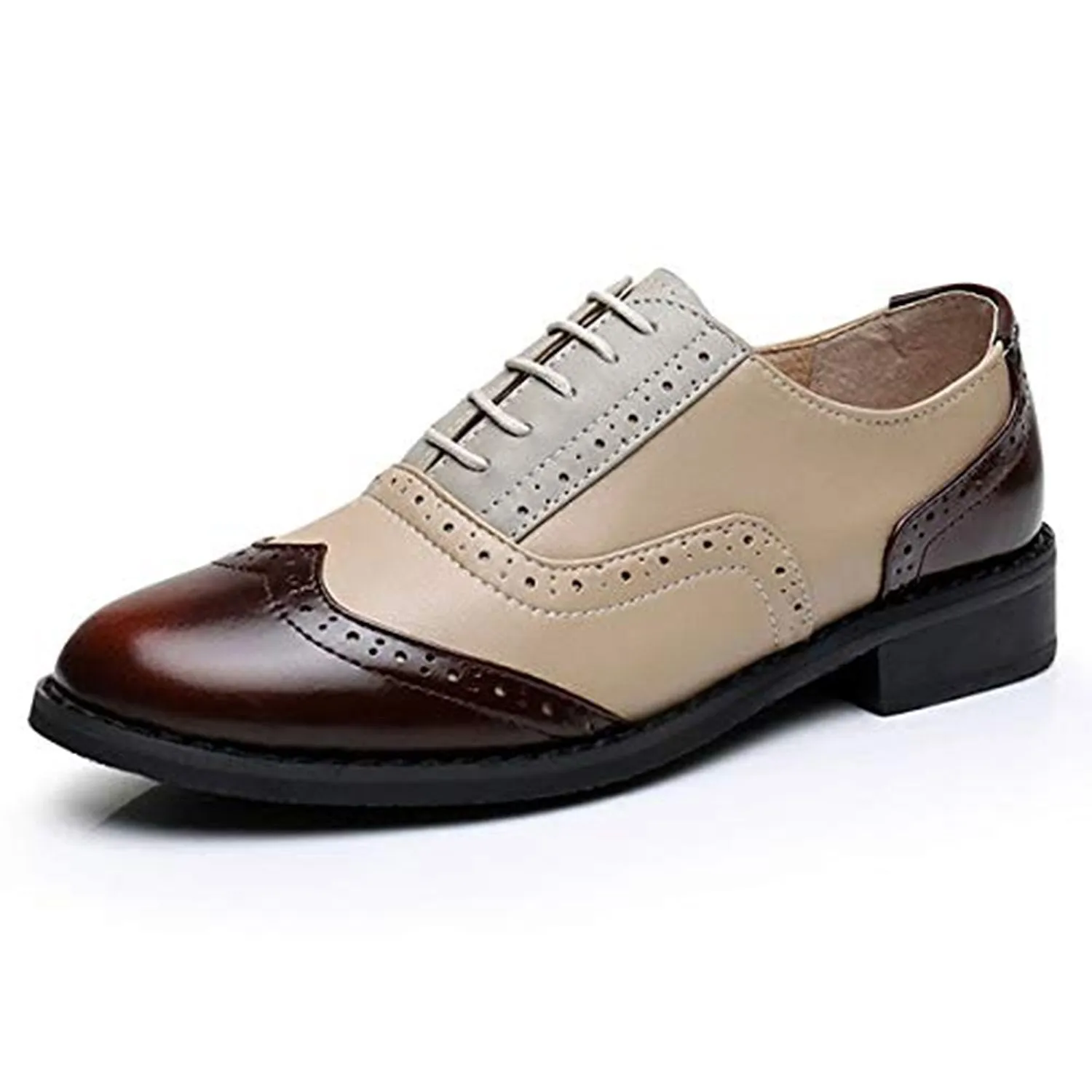 Classical Leather Wing-up Brogues Flat Lace-up Oxford Shoes