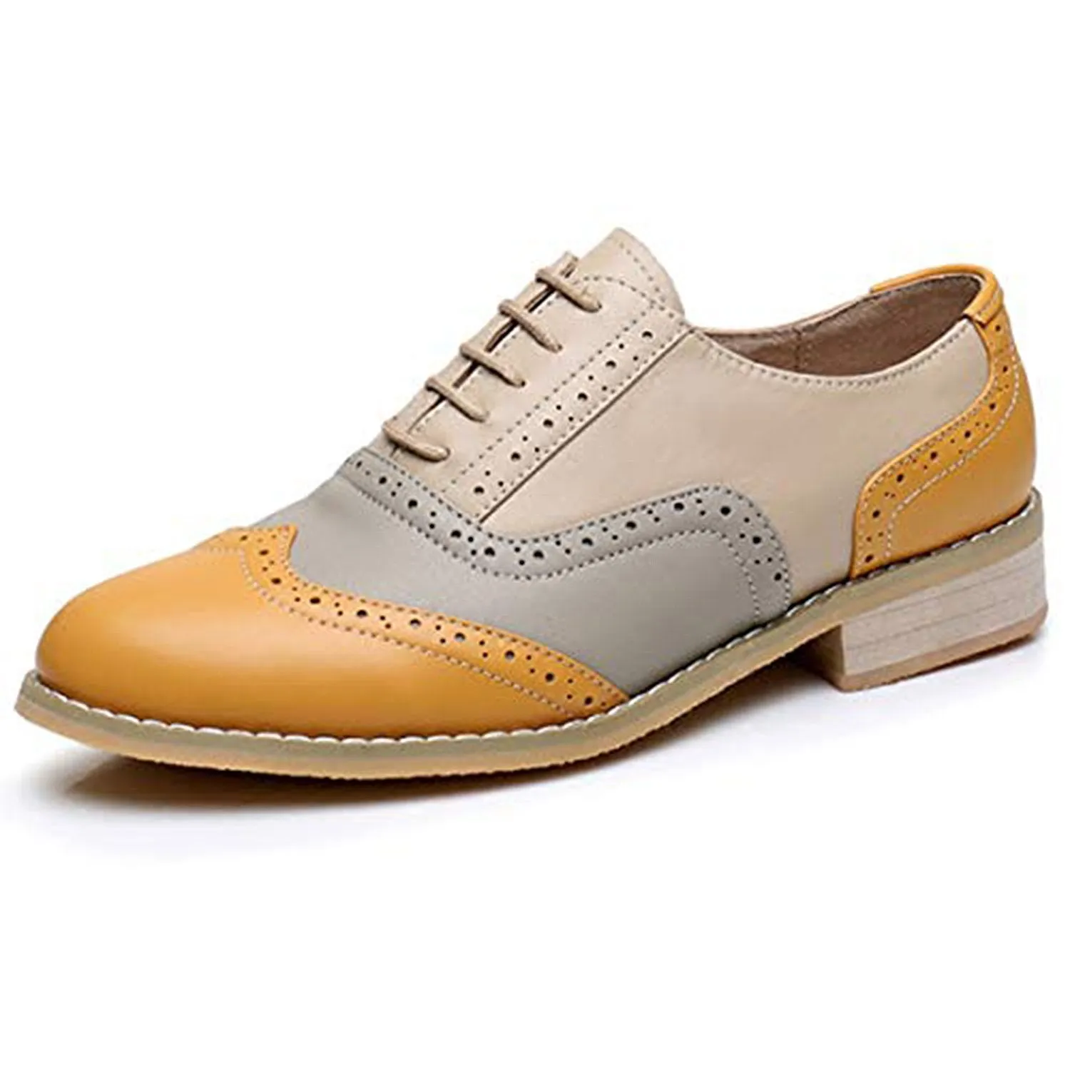 Classical Leather Wing-up Brogues Flat Lace-up Oxford Shoes