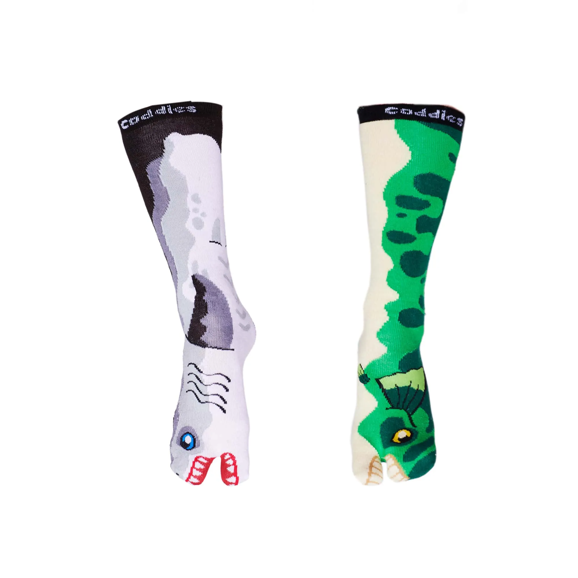 Coddies Fish Two Toe Socks - Bass and Shark Design (2 PK)