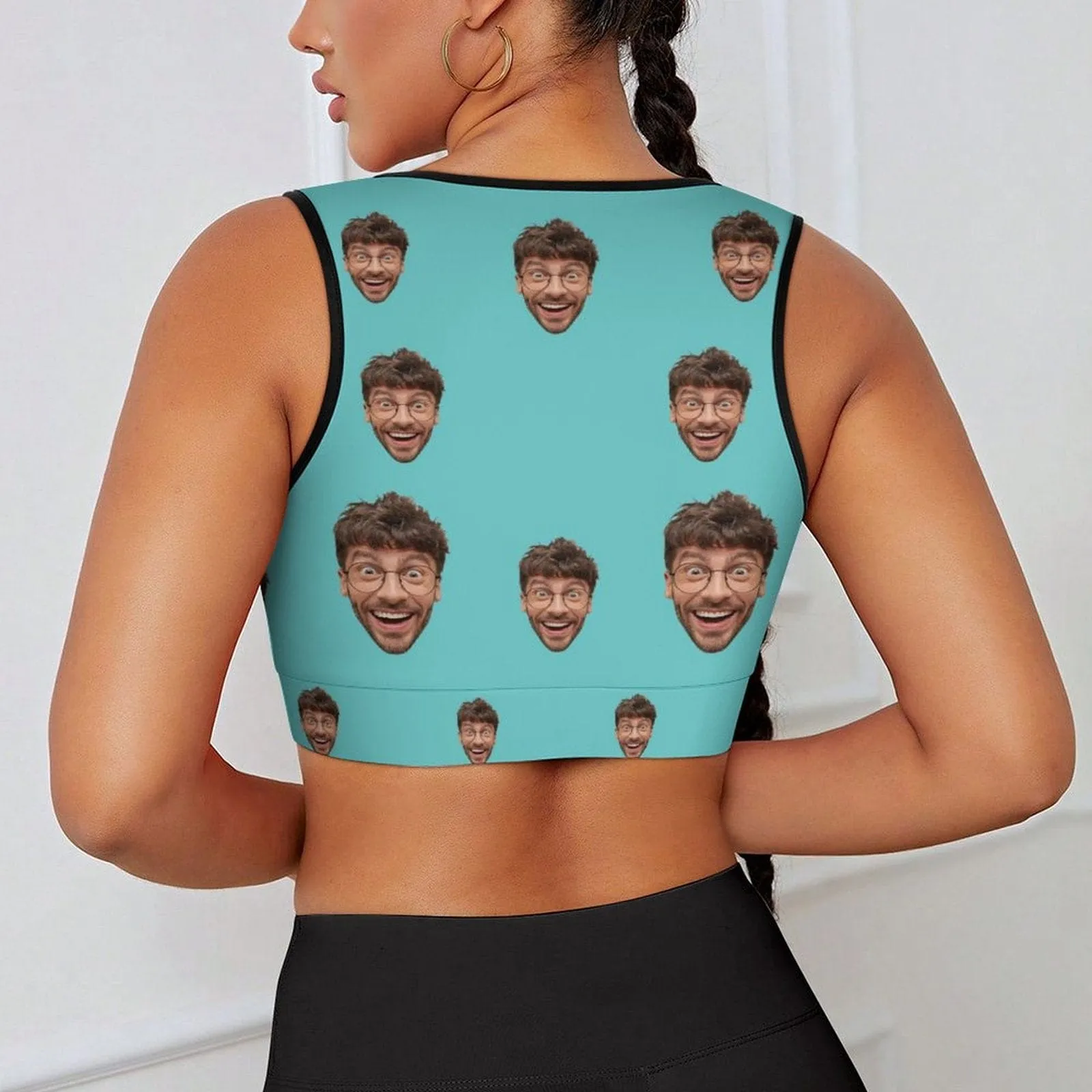 Custom Husband Face Multi-Colour High Quality Yoga Top