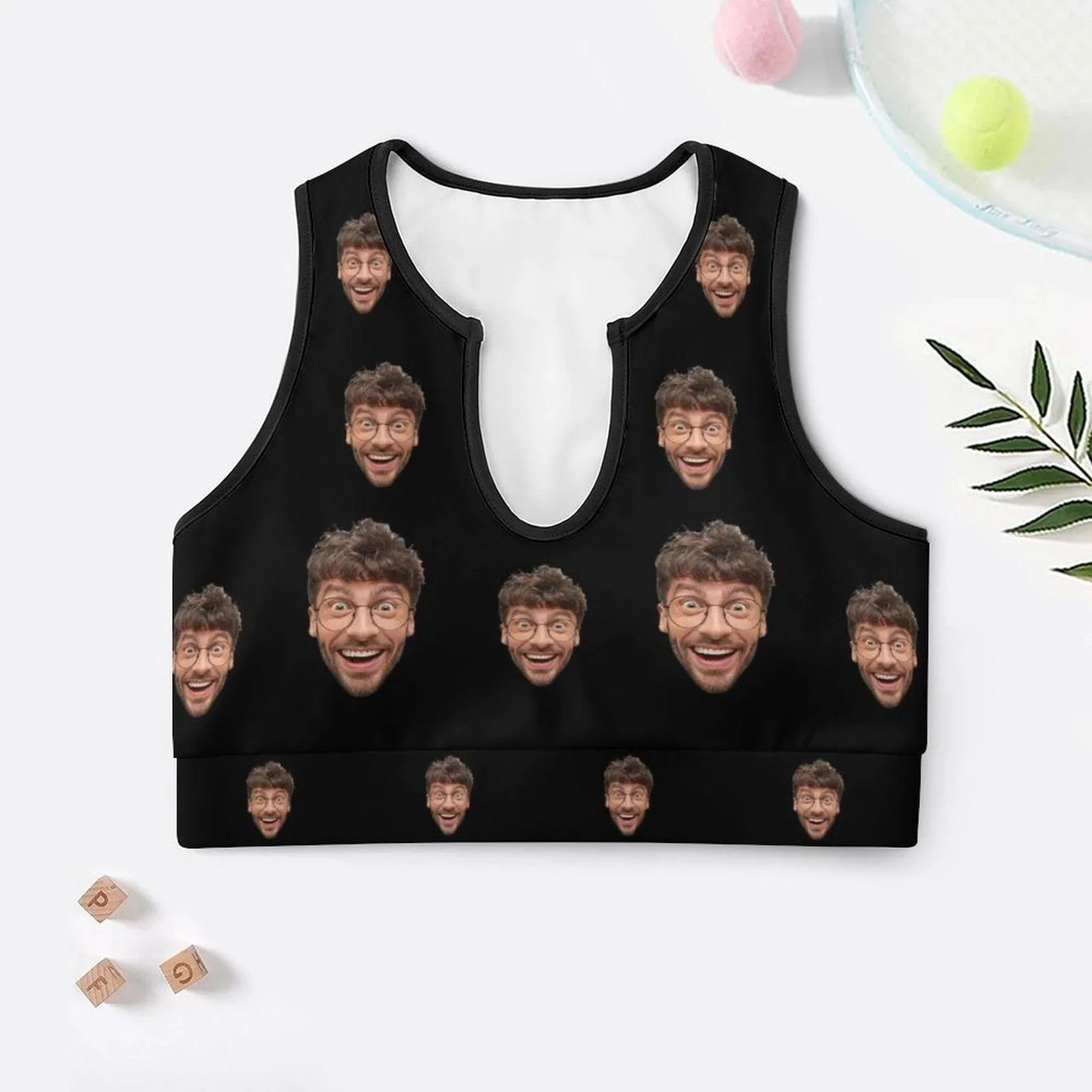 Custom Husband Face Multi-Colour High Quality Yoga Top