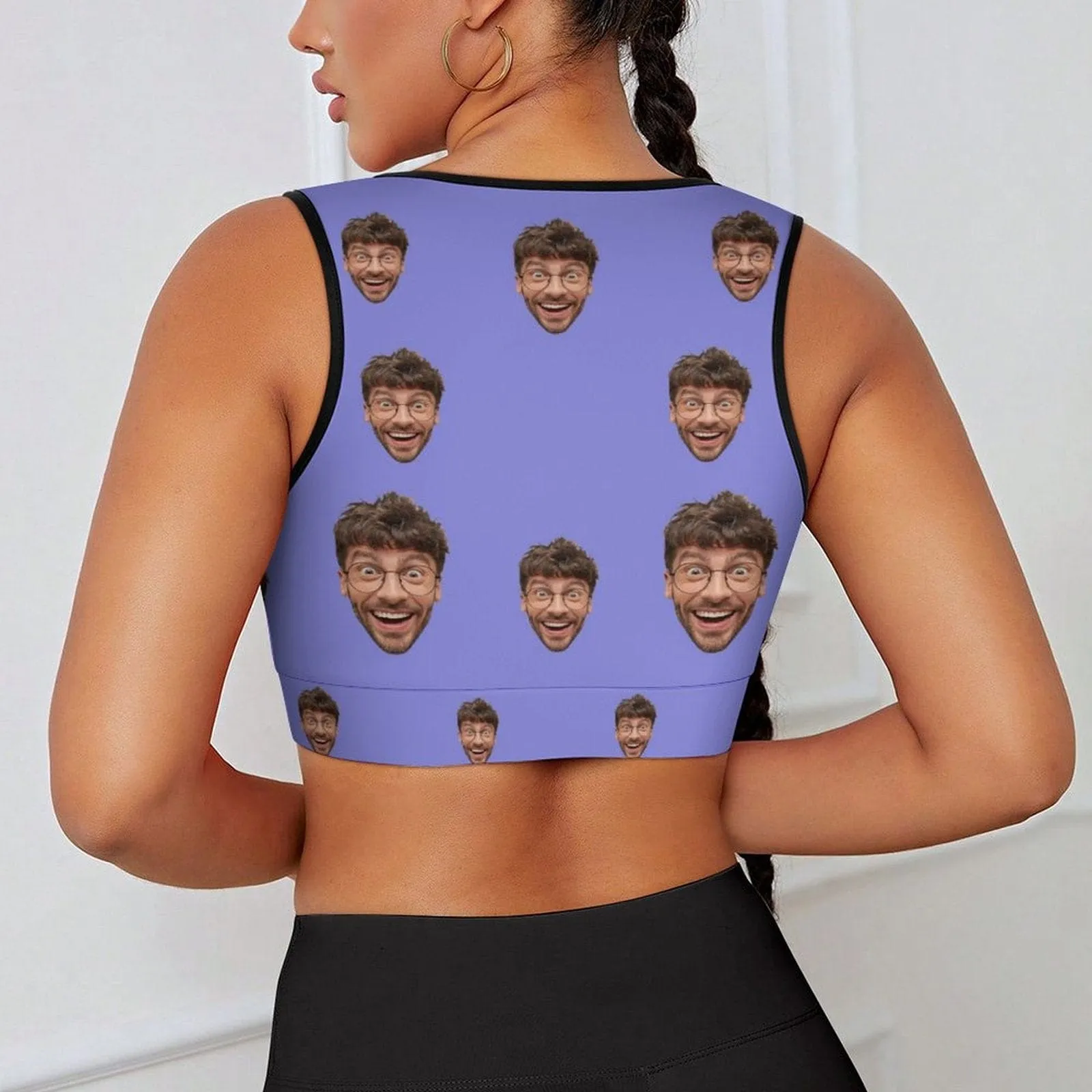 Custom Husband Face Multi-Colour High Quality Yoga Top