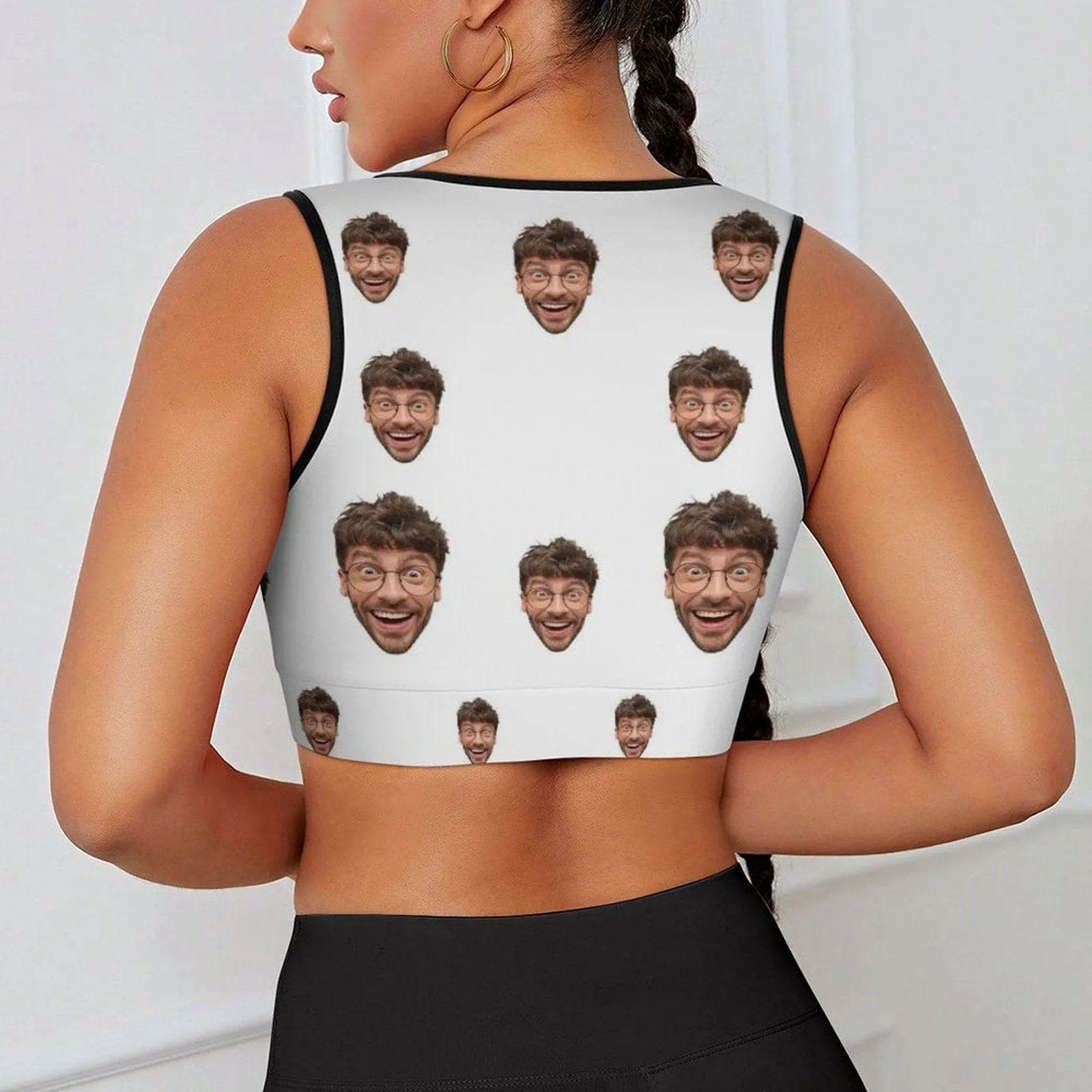 Custom Husband Face Multi-Colour High Quality Yoga Top