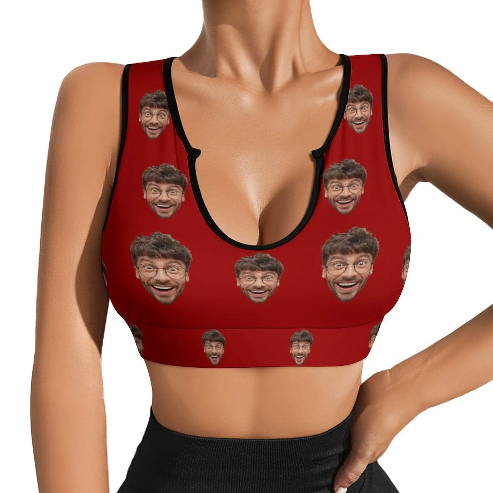 Custom Husband Face Multi-Colour High Quality Yoga Top