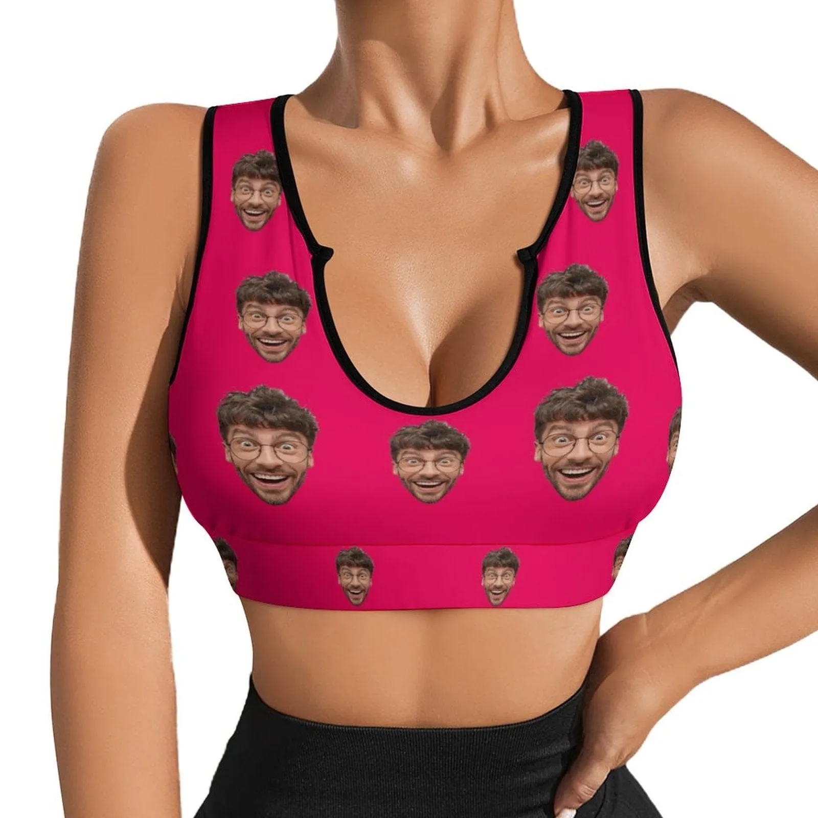 Custom Husband Face Multi-Colour High Quality Yoga Top